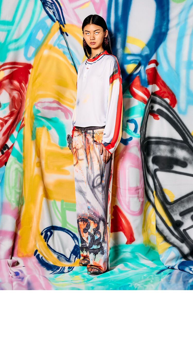 DIESEL t-olavi-a-ser-graffiti-usa スリム ヘンリーネック Street Art Capsule: Limited Edition | Diesel®