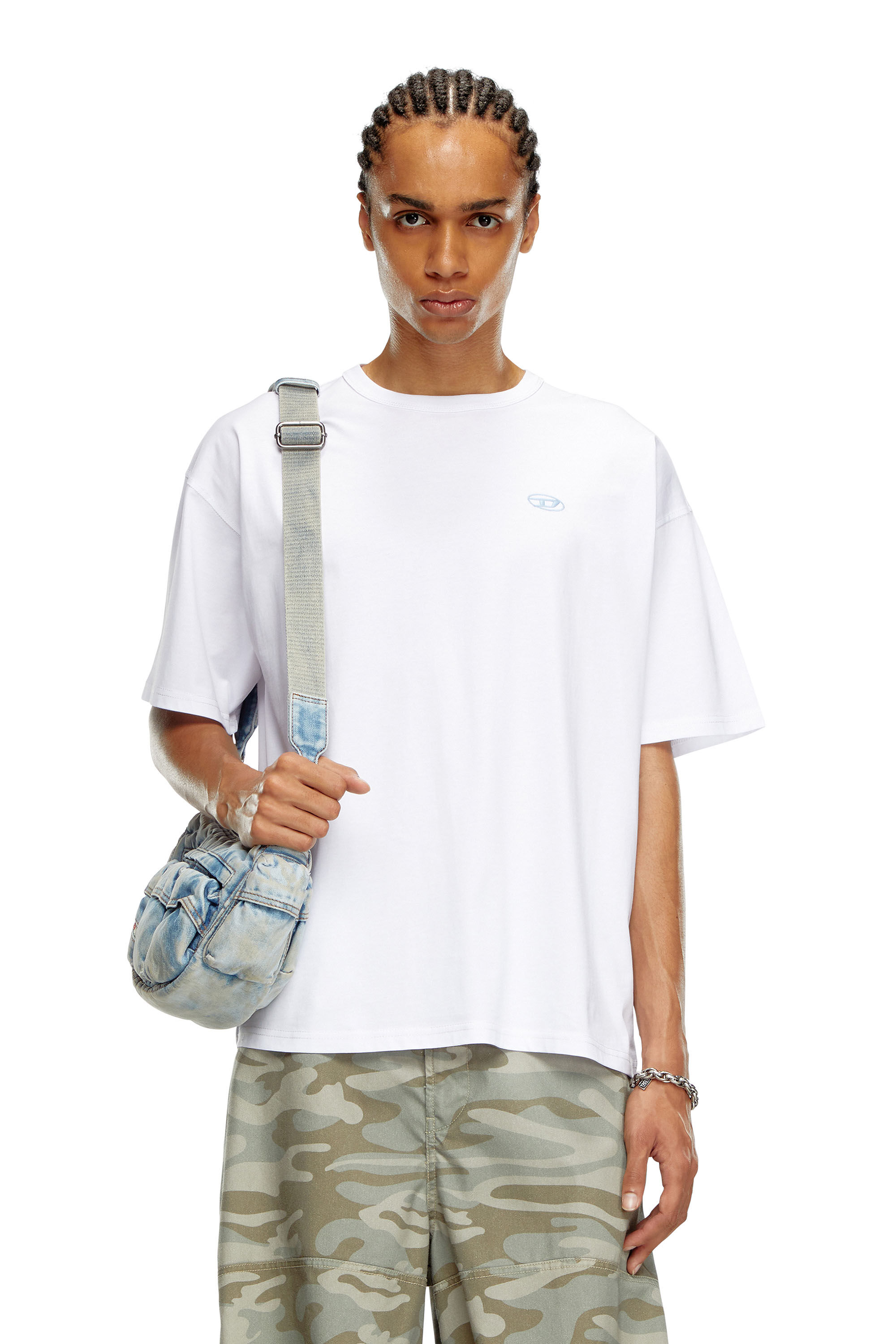 Diesel - T-BOXT-K18, Camiseta con estampado Oval D y bordado Hombre in Blanco - 3