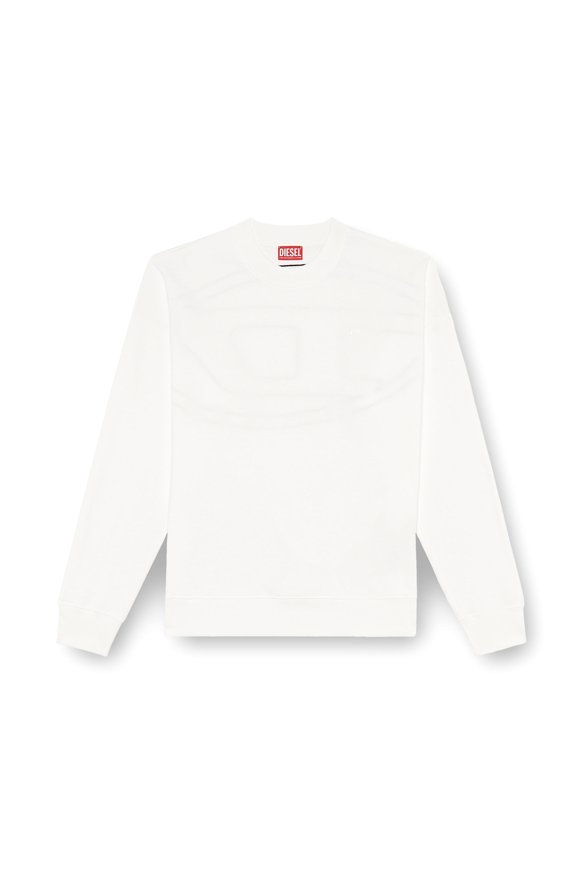 Diesel - S-ROB-MEGOVAL-D, Sudadera con logotipo bordado Hombre in Blanco - 2