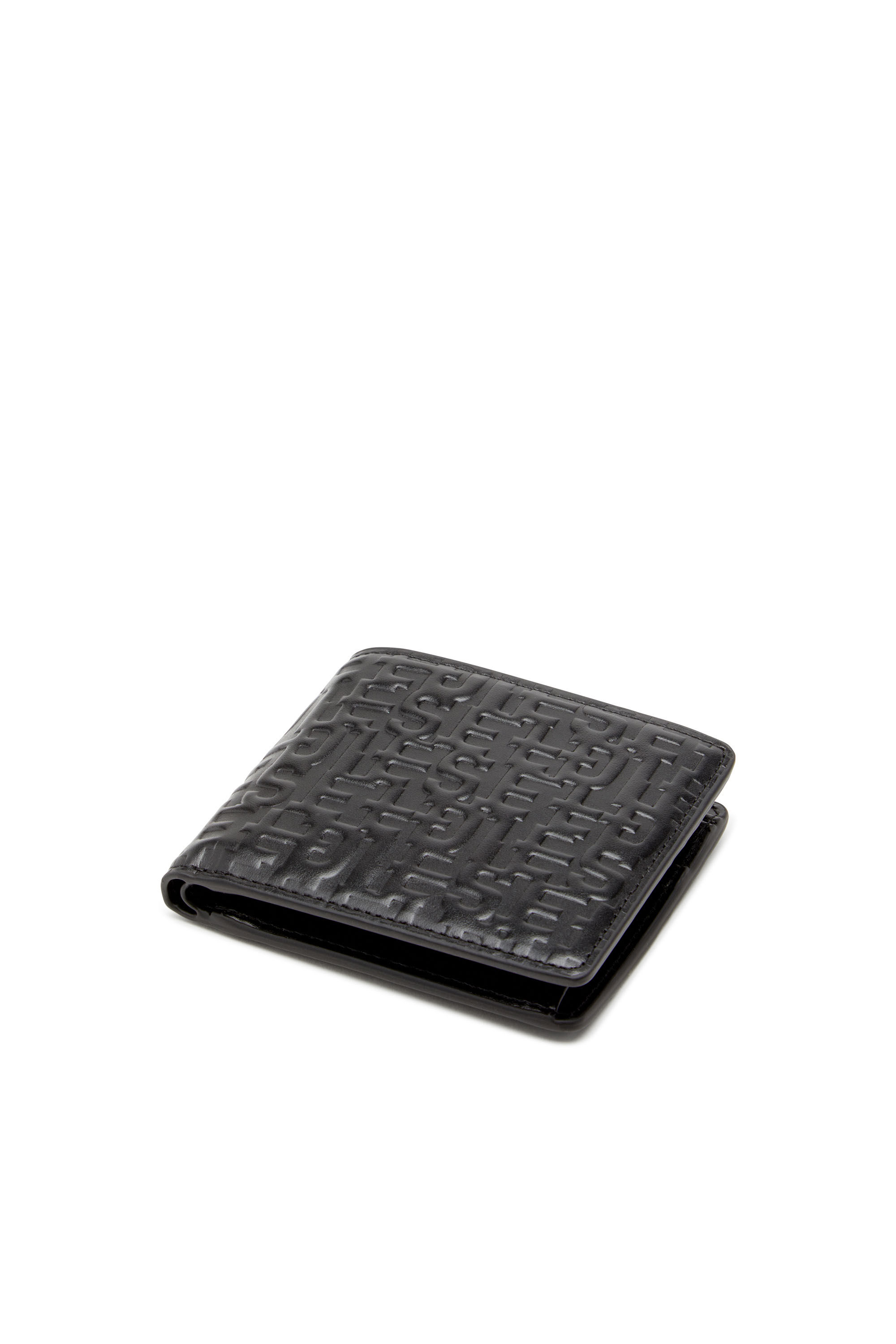 Men's Bi-fold wallet in monogram leather | Black | Diesel
