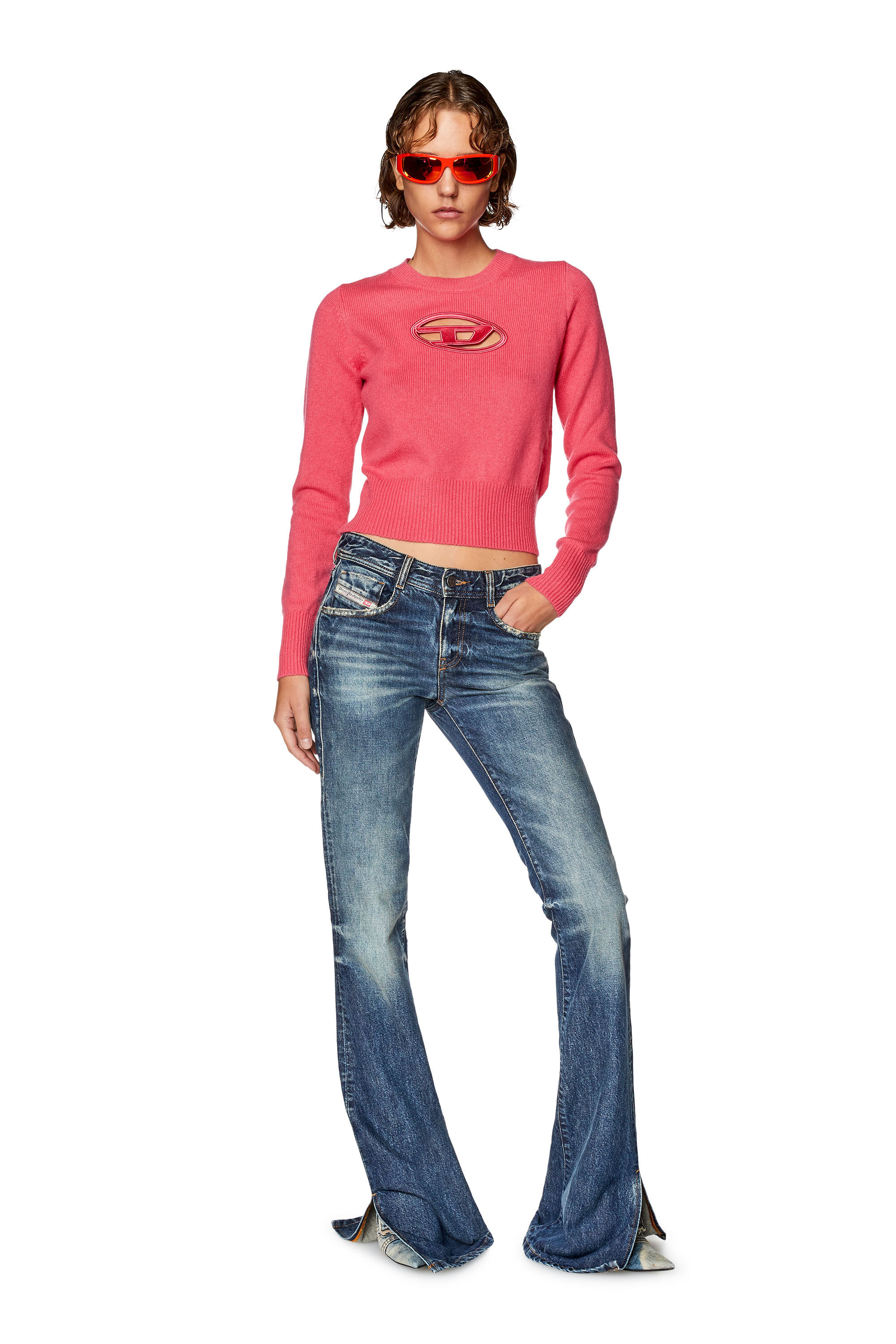 M-AREESA Woman: Jumper with embroidered cut-out logo | Diesel
