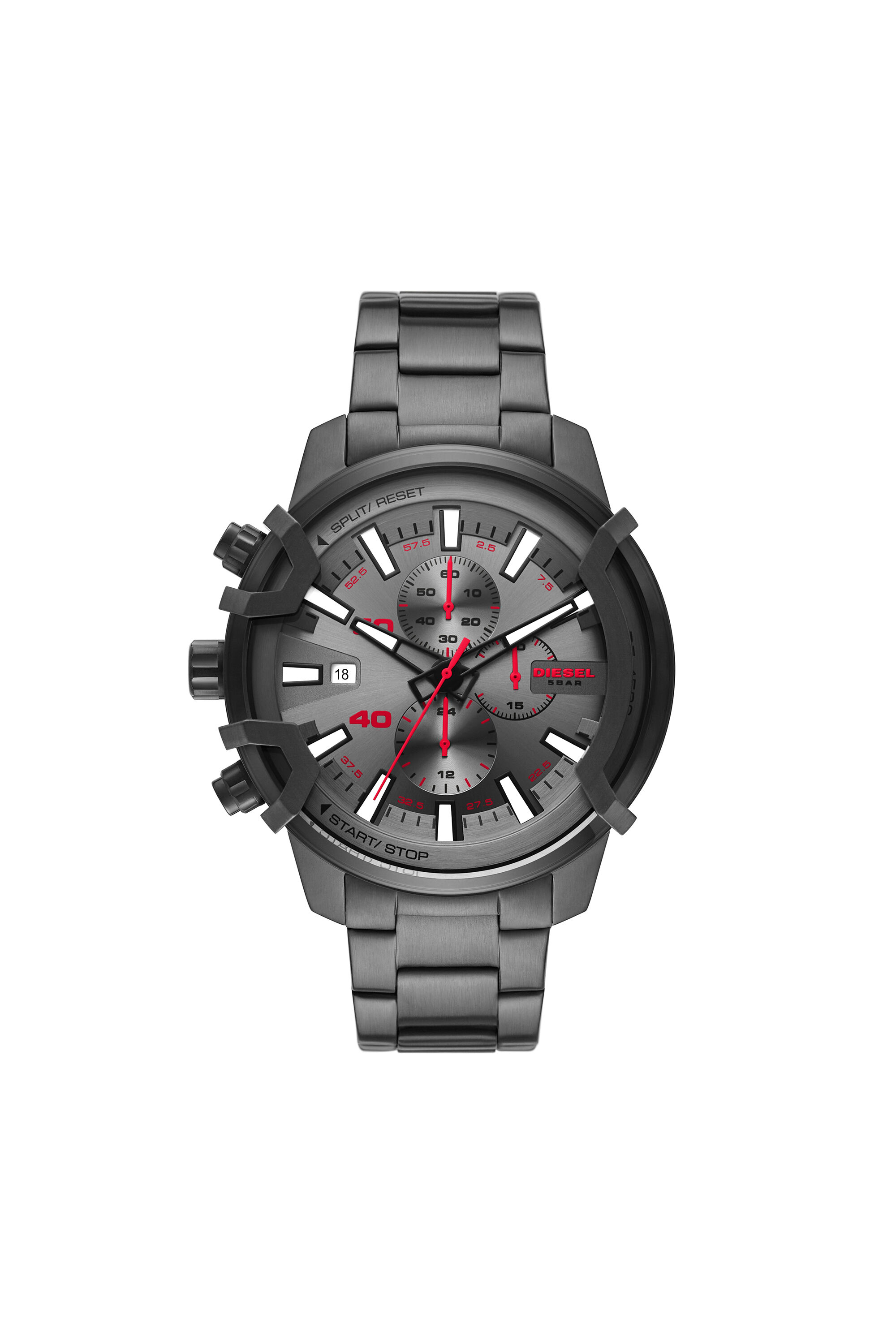 DZ4586 Man: Griffed chronograph gunmetal steel watch | Diesel