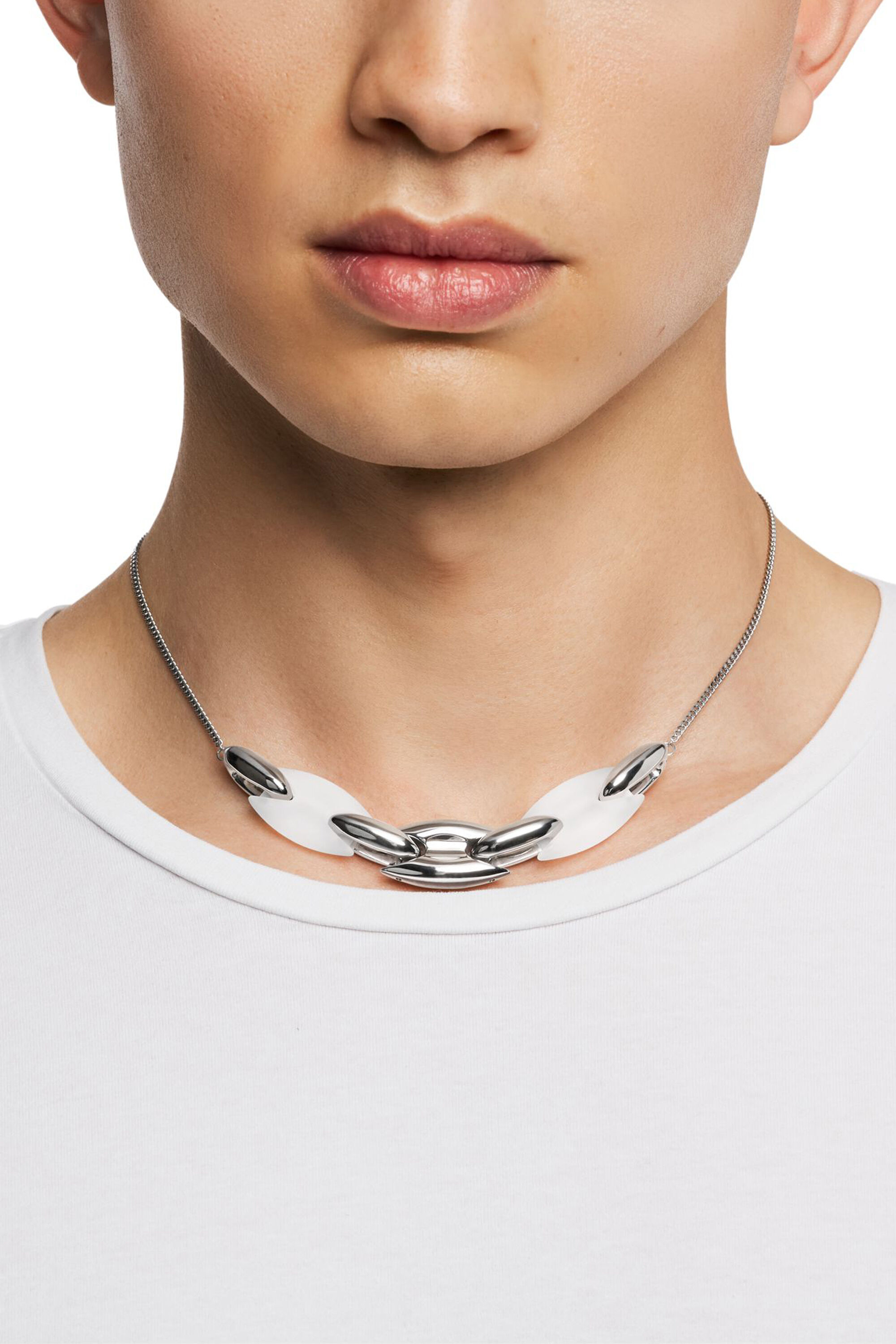 Diesel - DX1616040, Collar de cadena Metamorph de acero inoxidable y silicona Unisex in Plateado - 3