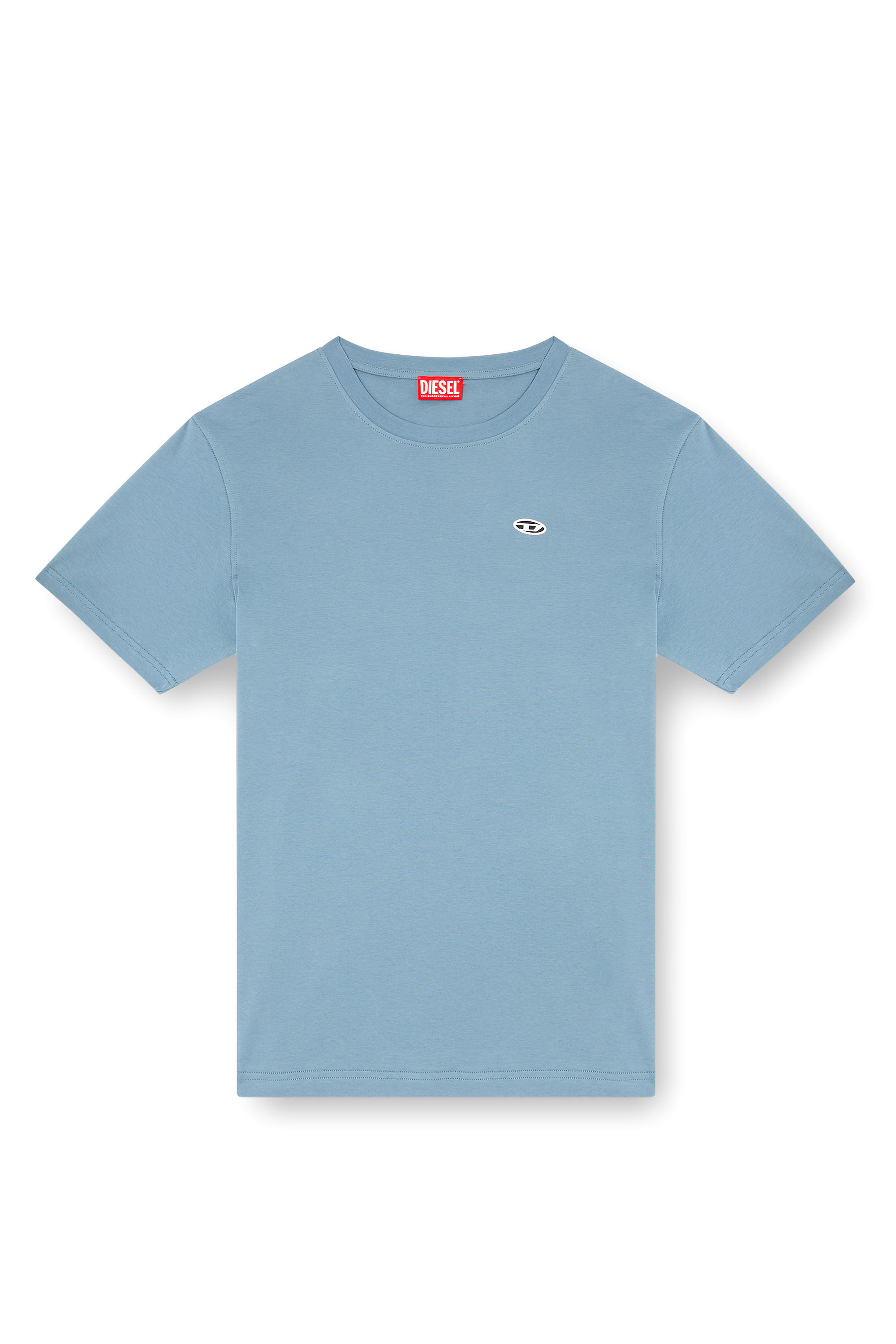 Diesel - T-ADJUST-DOVAL-PJ, Man's T-shirt with Oval D patch in Light Blue - 2