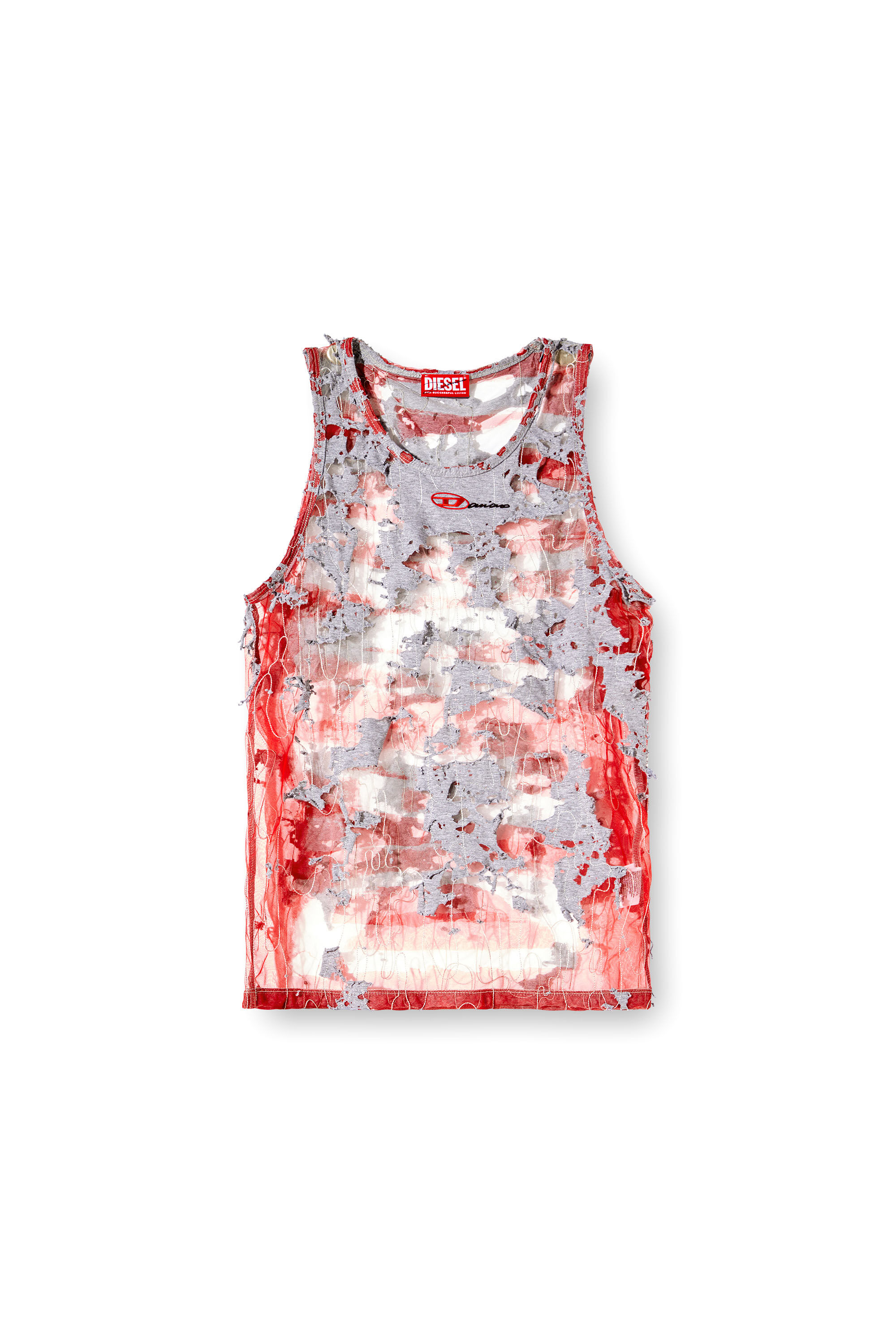 Women's Destroyed tank top in devoré jersey | Multicolor
