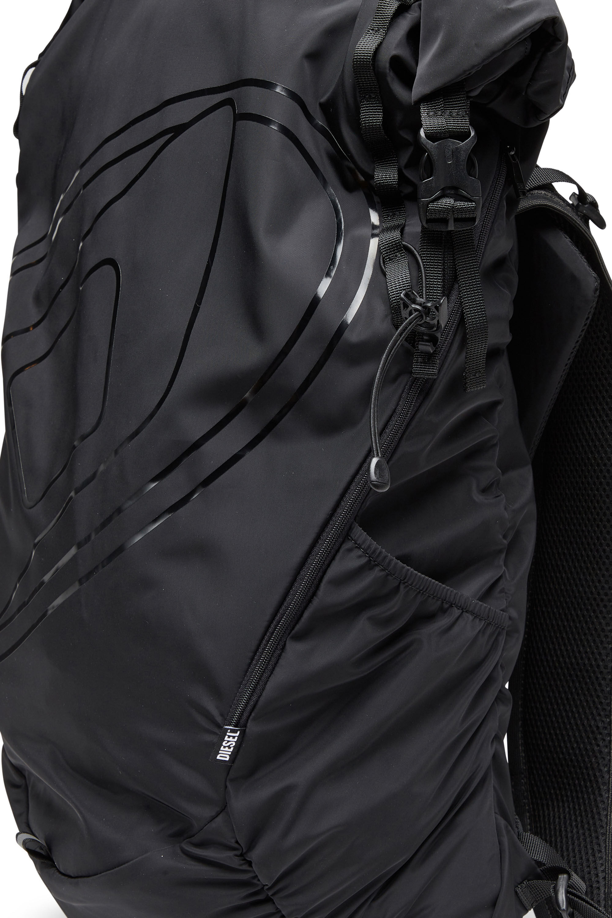 Men's Drape-Nylon roll-top backpack | Black | Diesel