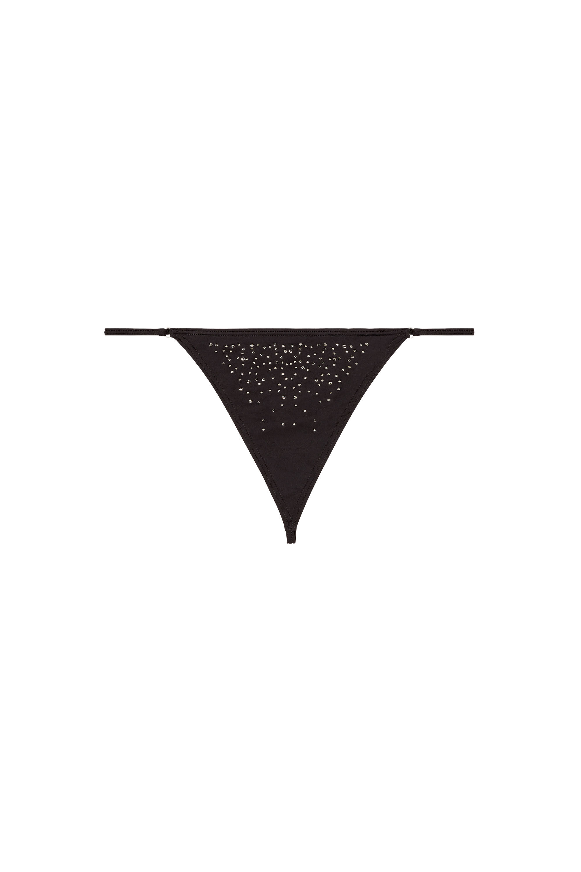 Diesel - D-STRING-DNM, Tanga de microfibra con cristales Mujer in Negro - 4