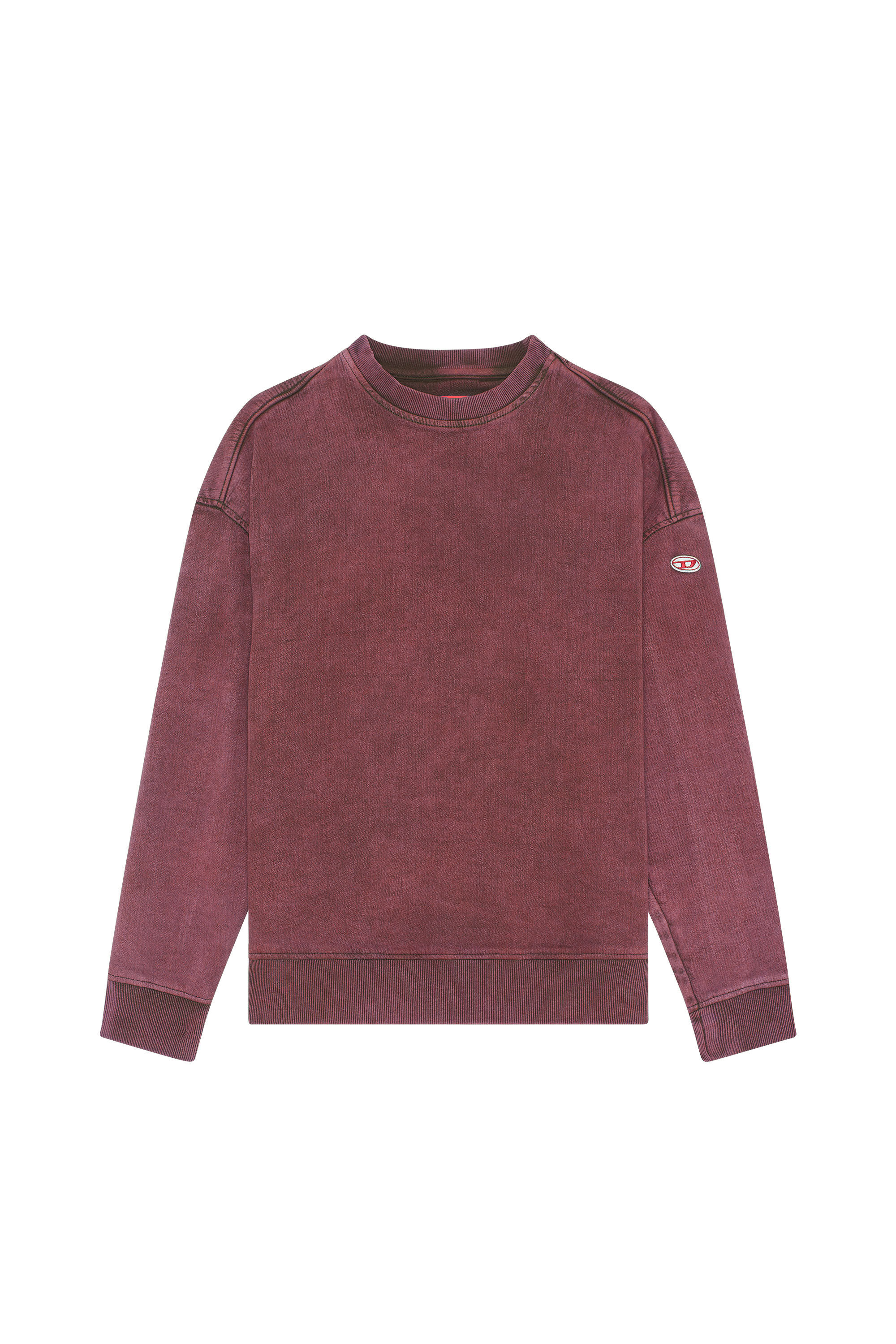 Diesel - D-KRIB TRACK DENIM SWEATSHIRT, Red - Image 2