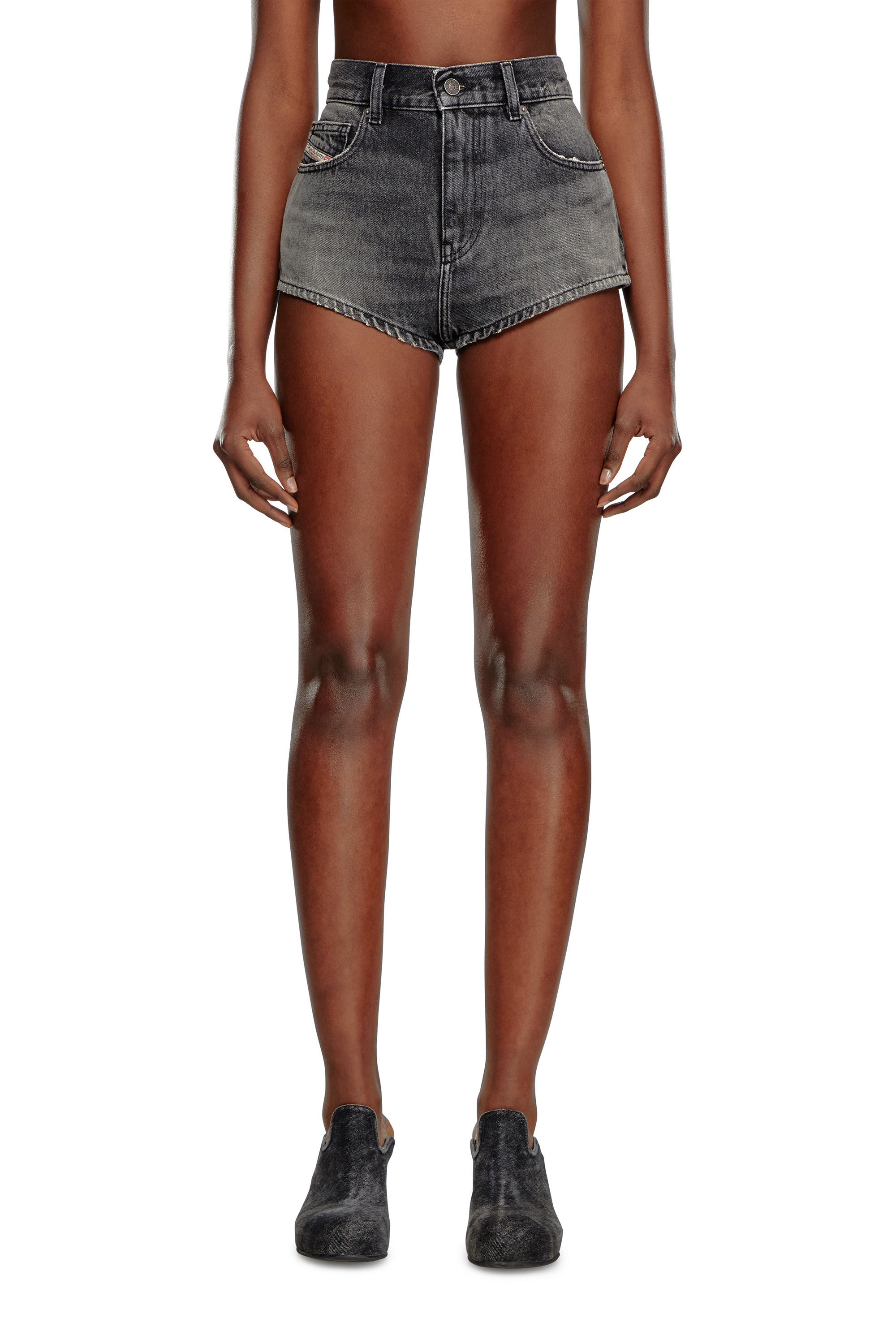 Diesel - DE-LUNAR, Mujer Hotpants en denim in Negro - Image 3