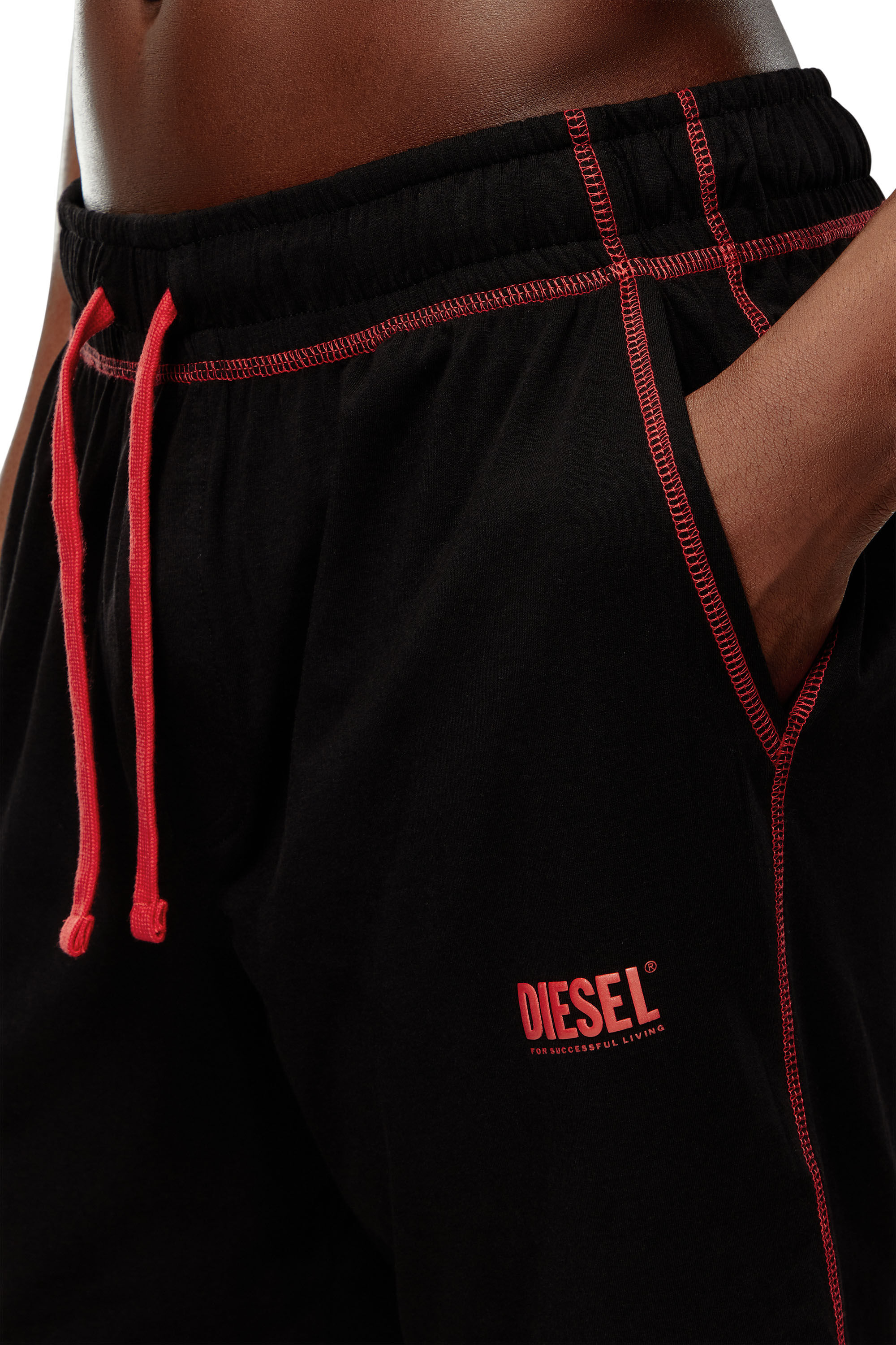 Diesel - UMSET-WILORT, Pijama corto con costuras en contraste Hombre in Negro - 3
