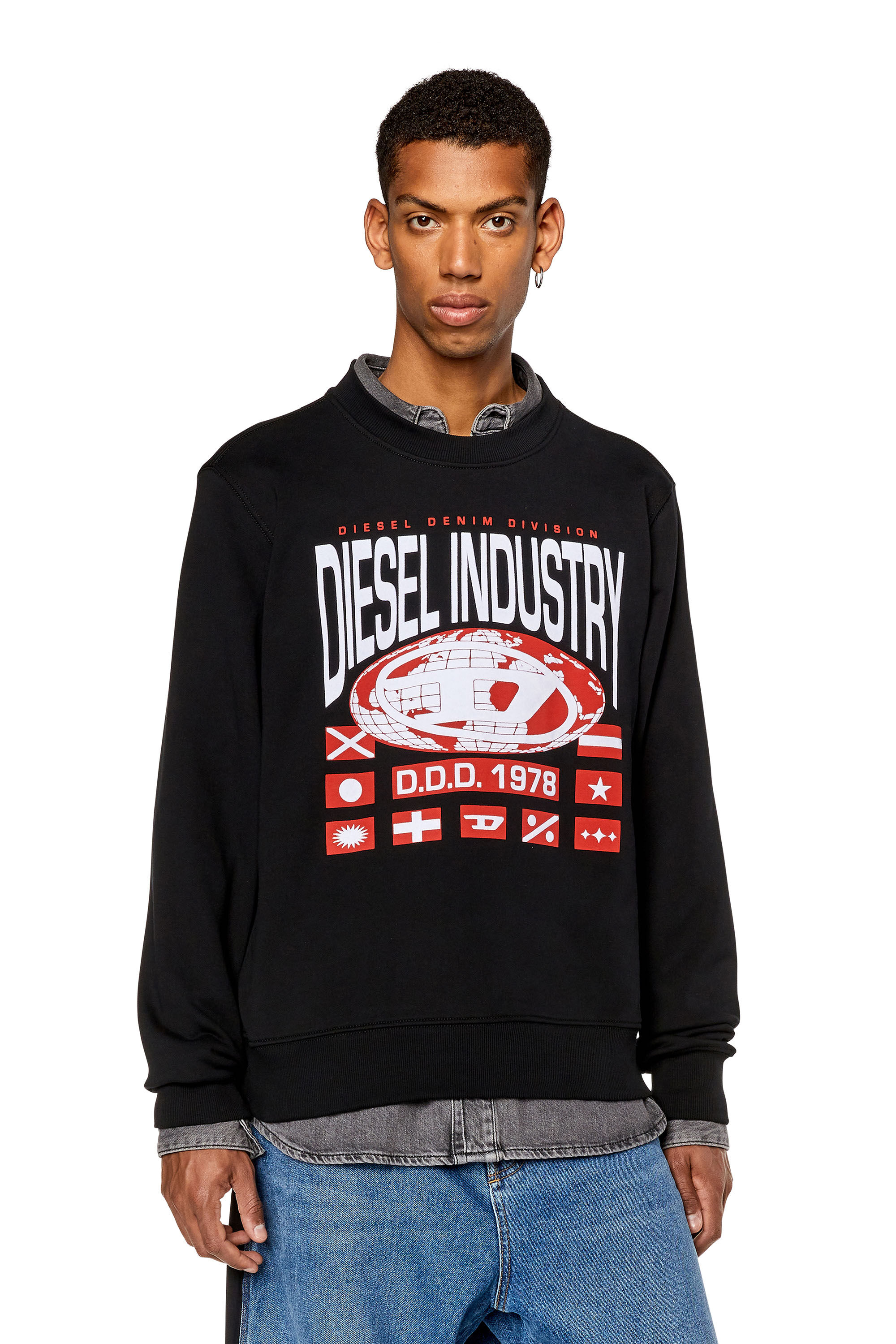 Black diesel sweatshirt on sale