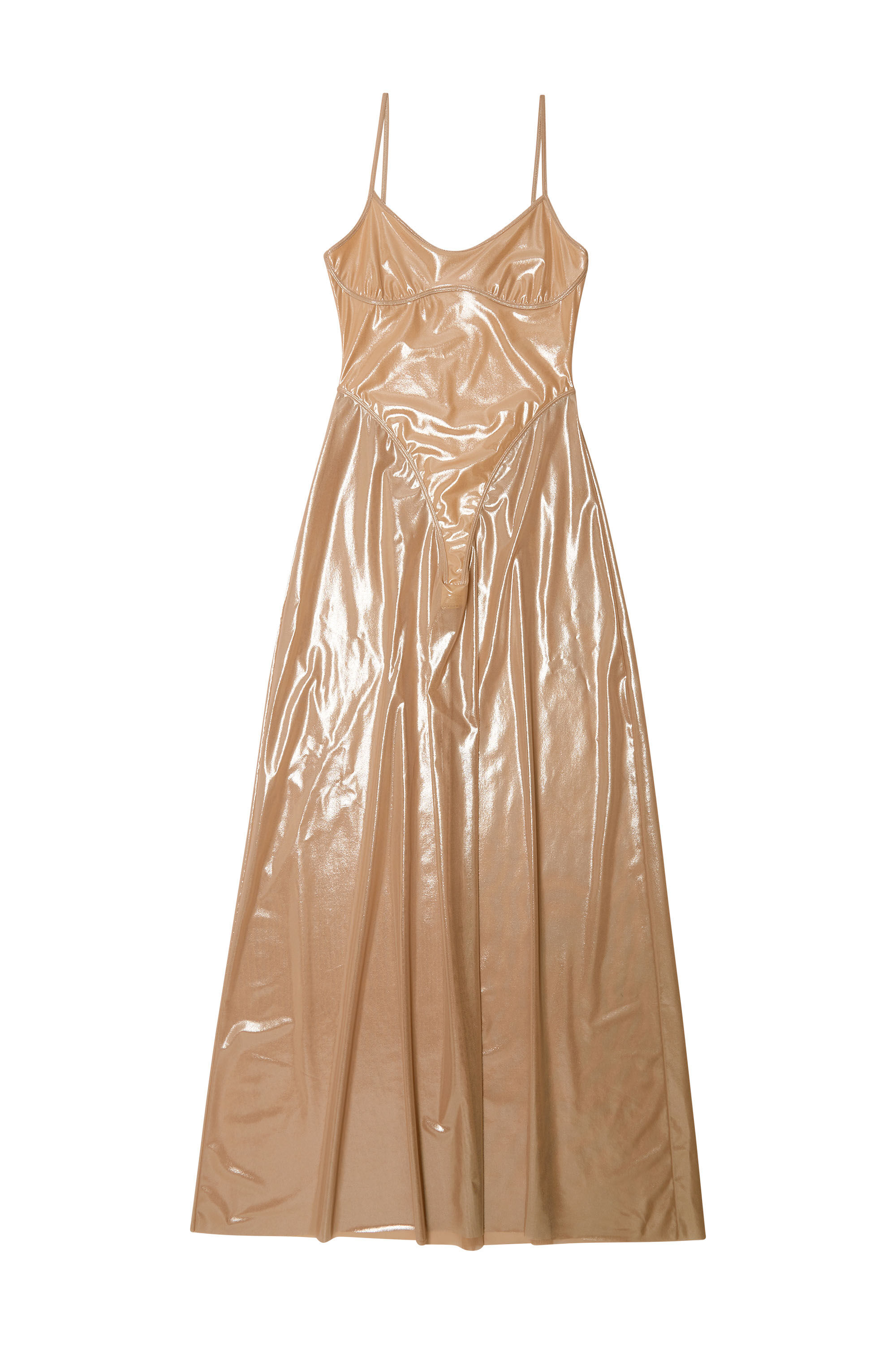 Diesel - D-ROONEY, Mujer Vestido lencero largo de tul elástico brillante in Rosa - Image 2