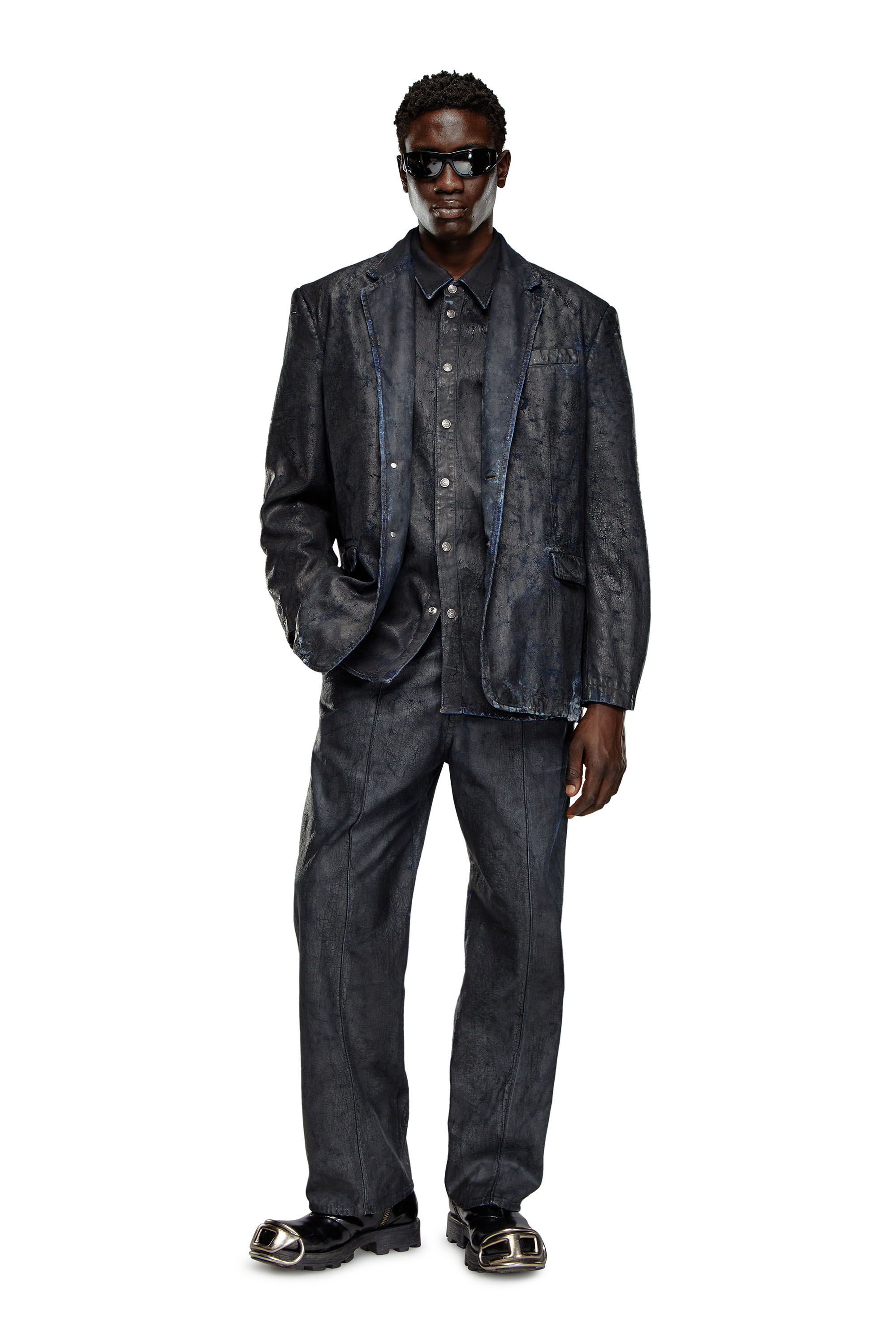 シャツ DIESEL \"S-SIMPLY-C\" SHIRT Men's Fluid shirt with logo embroidery | Black | Diesel