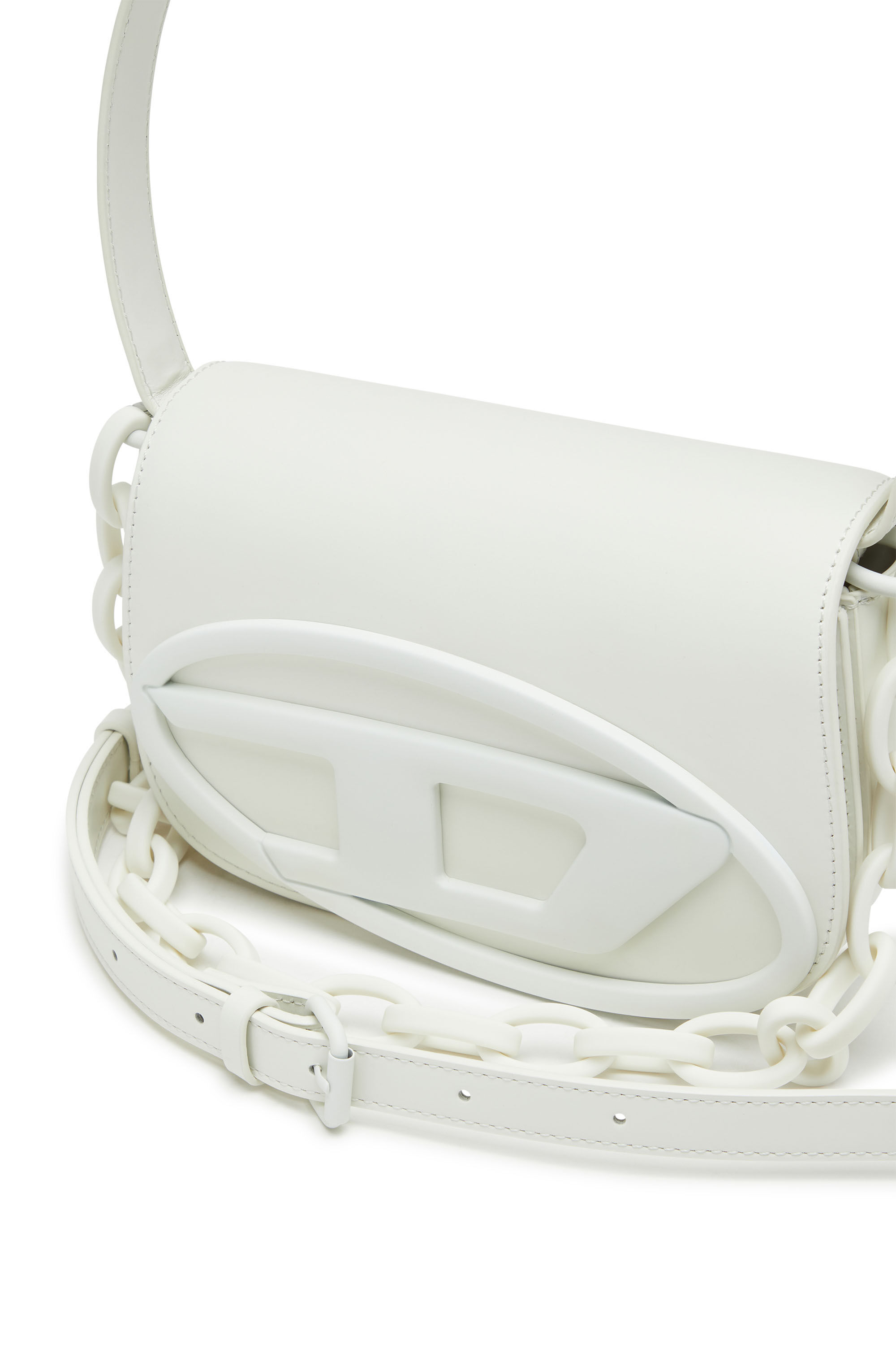 Diesel 1Dr Matte Leather Shoulder Bag White