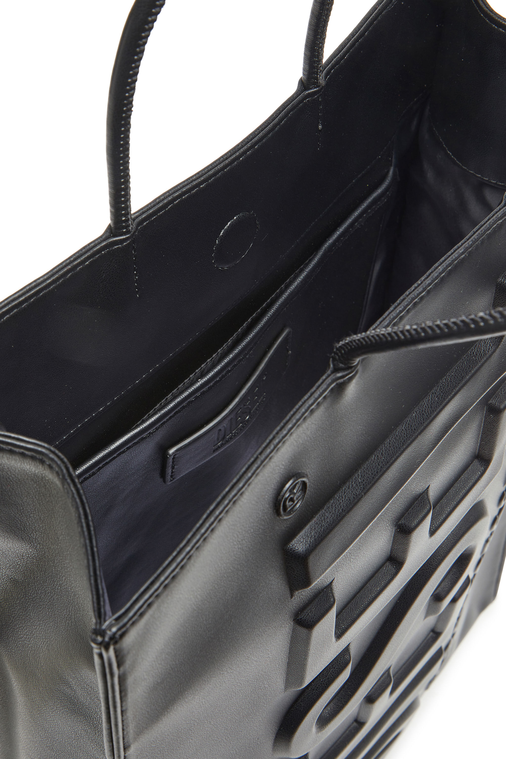 Men's Dsl 3D L-Large PU tote bag with embossed logo | Black