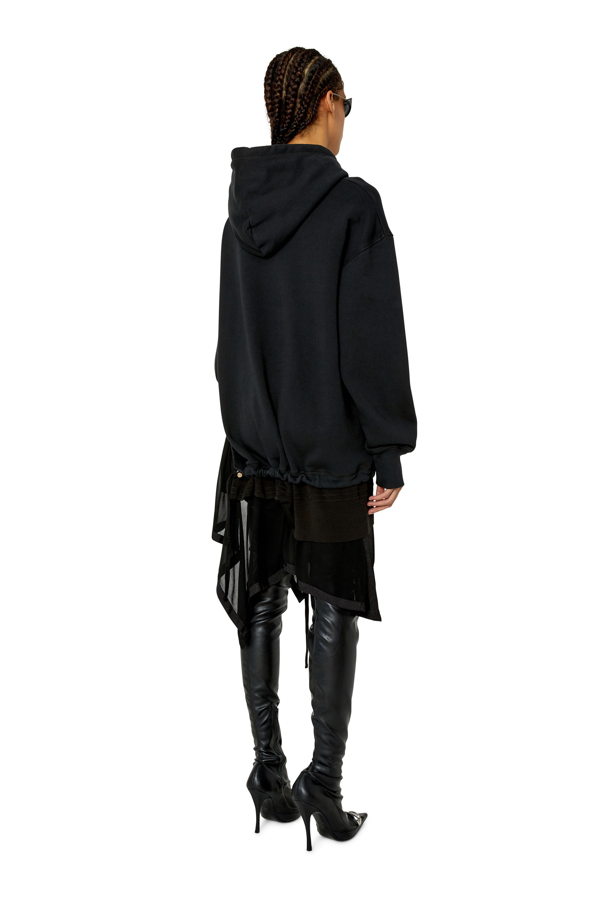 D-ROLE Woman: Hoodie dress with handkerchief hem | Diesel
