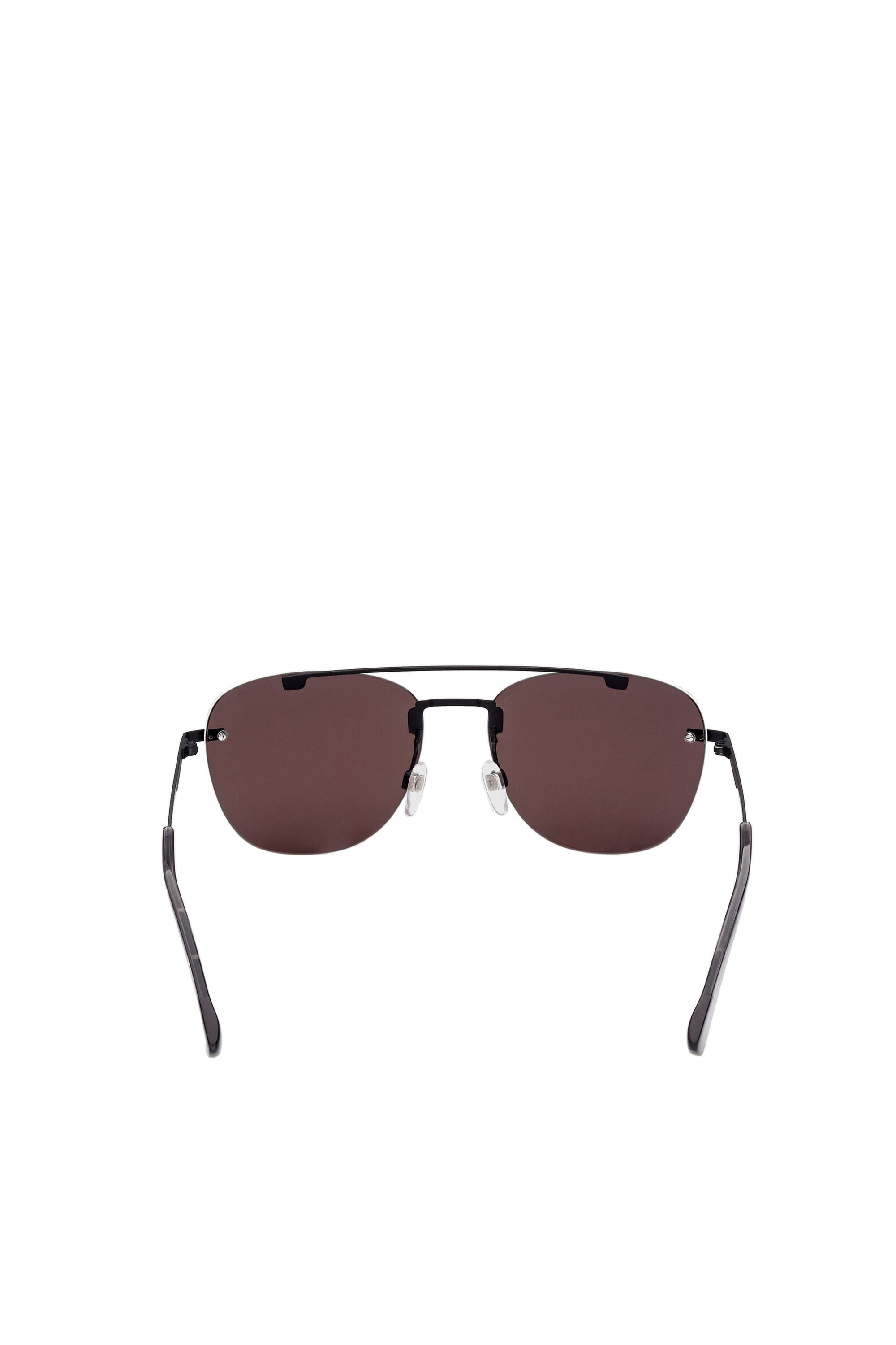 Diesel - DL0350, Gafas de sol cuadradas y ligeras de metal con doble puente Hombre in Negro - 3