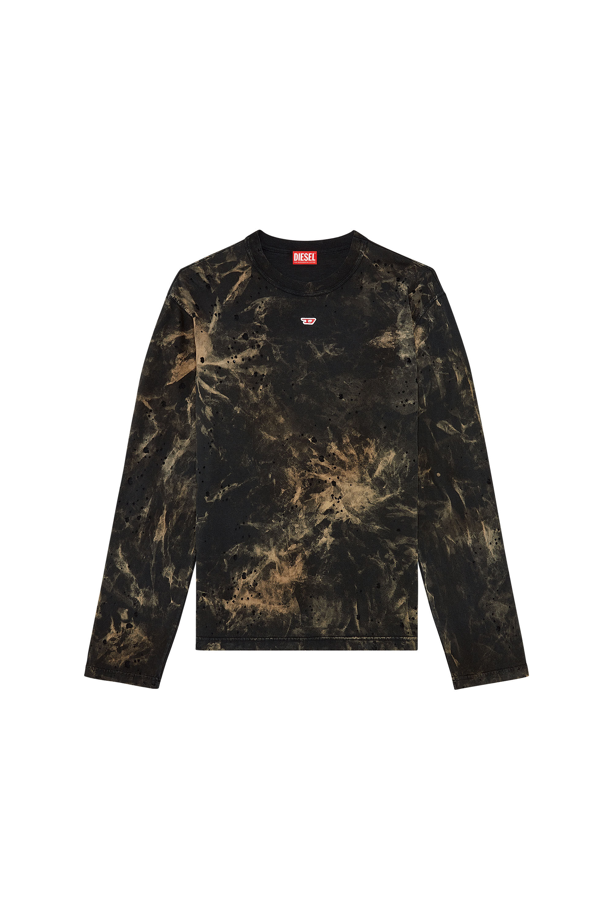 Diesel - T-CRANE-LS-N2, Man's Destroyed long-sleeve T-shirt in Black - 2