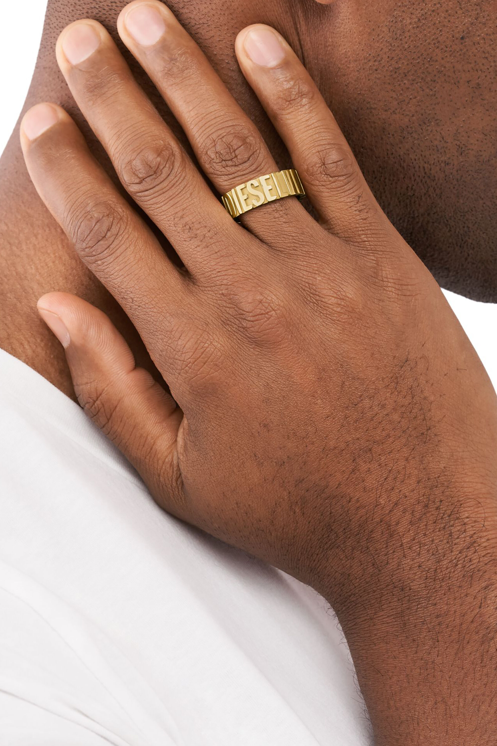 Jewelry: Stainless Steel Band Ring | Gold | Diesel