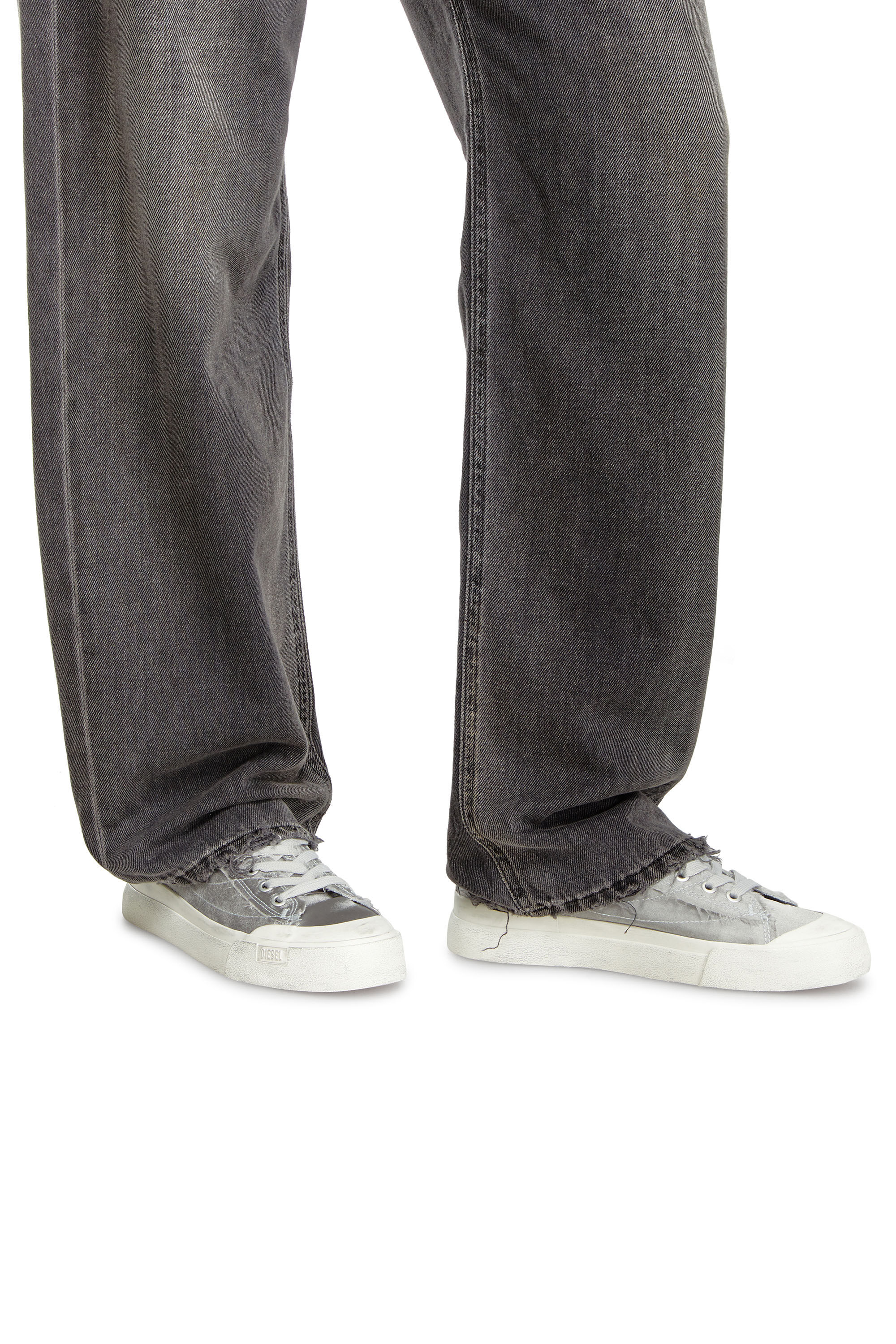 Women's S-Athos Low-Sneakers in distressed satin | Grey | Diesel