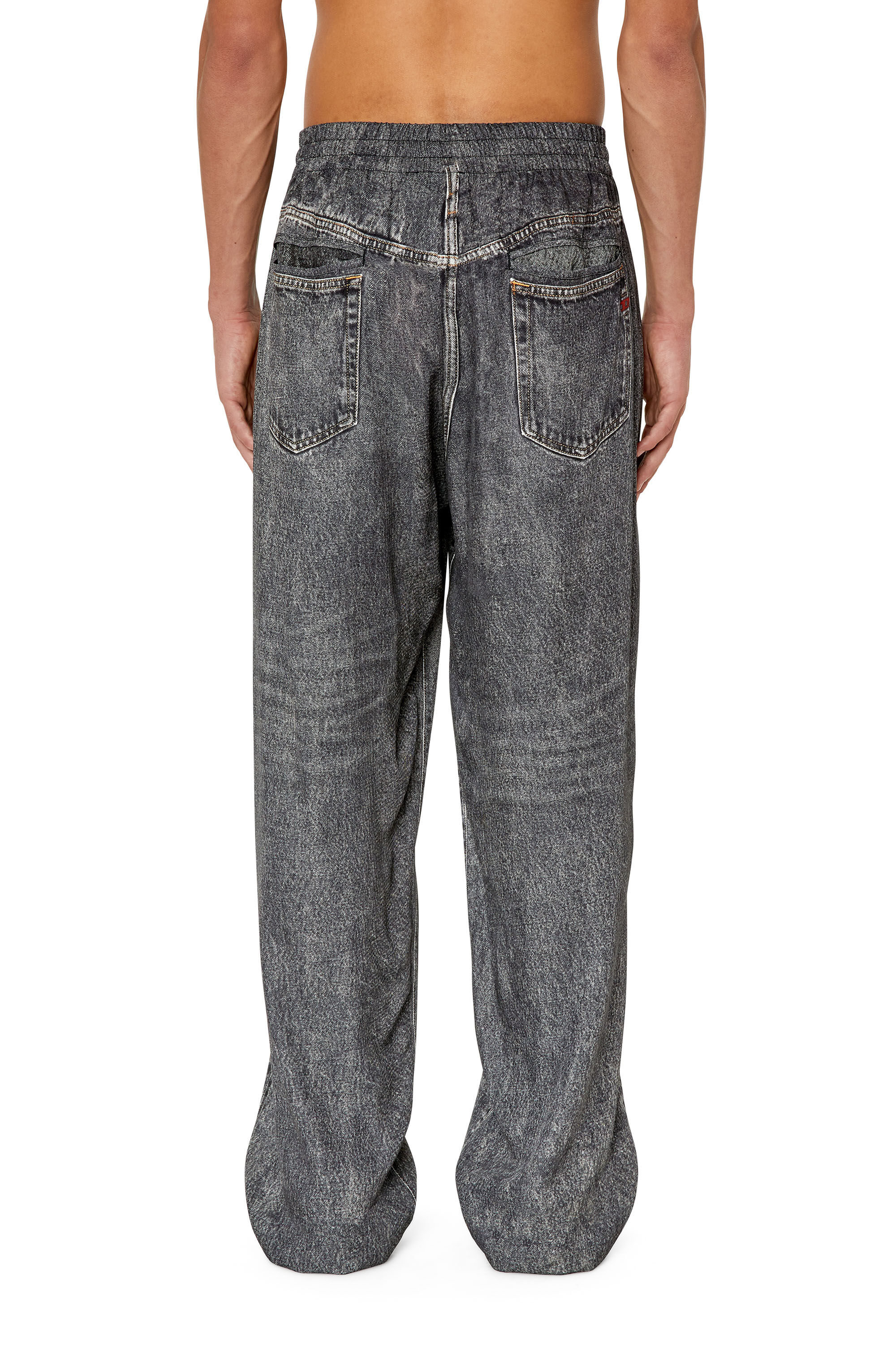 P-FERGY-A Man: Pants with trompe l'oeil denim print | Diesel