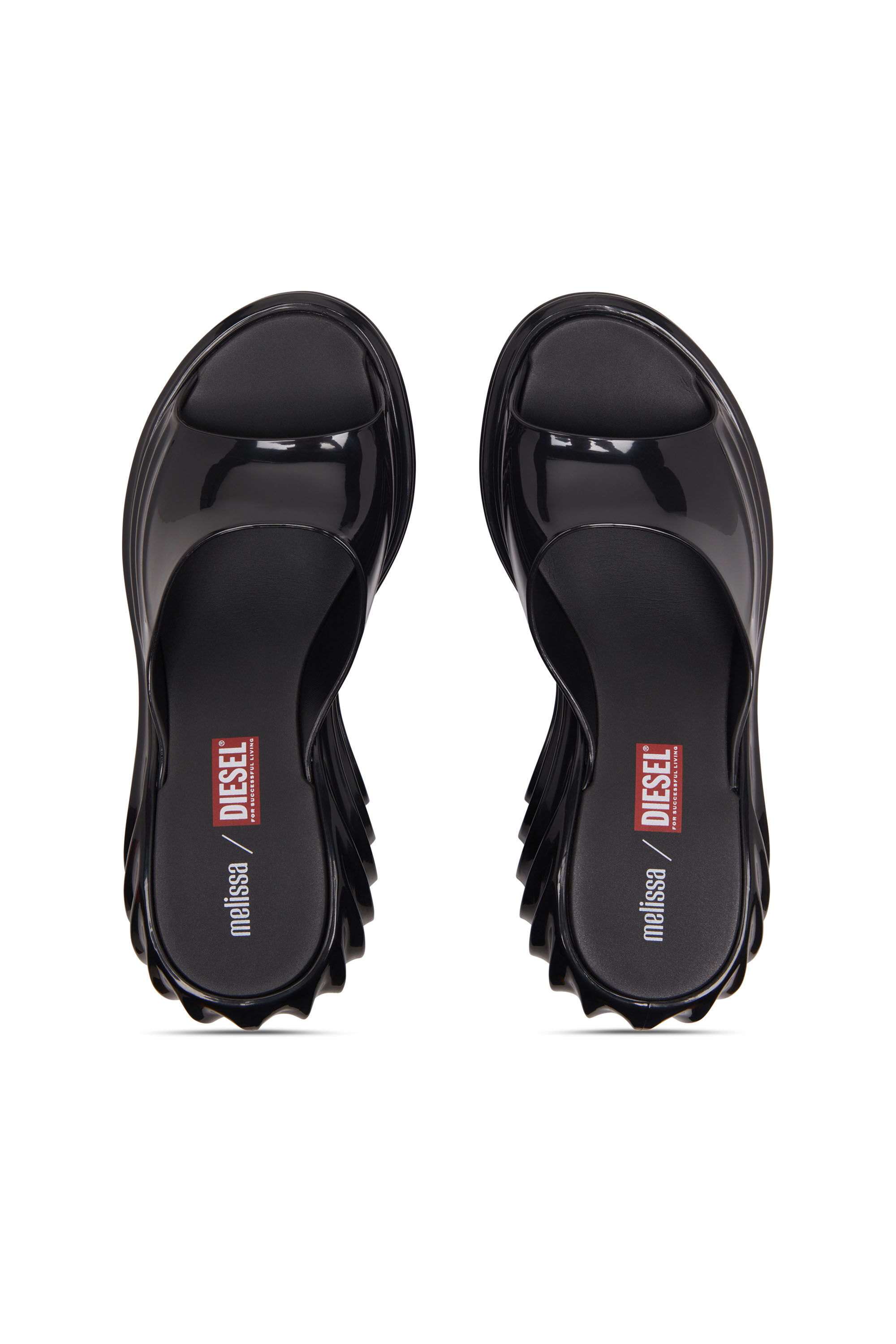 DIESEL x Melissa クァンタム・プラットフォーム 厚底サンダル Women's Platform mule in Melflex® | Black | Diesel