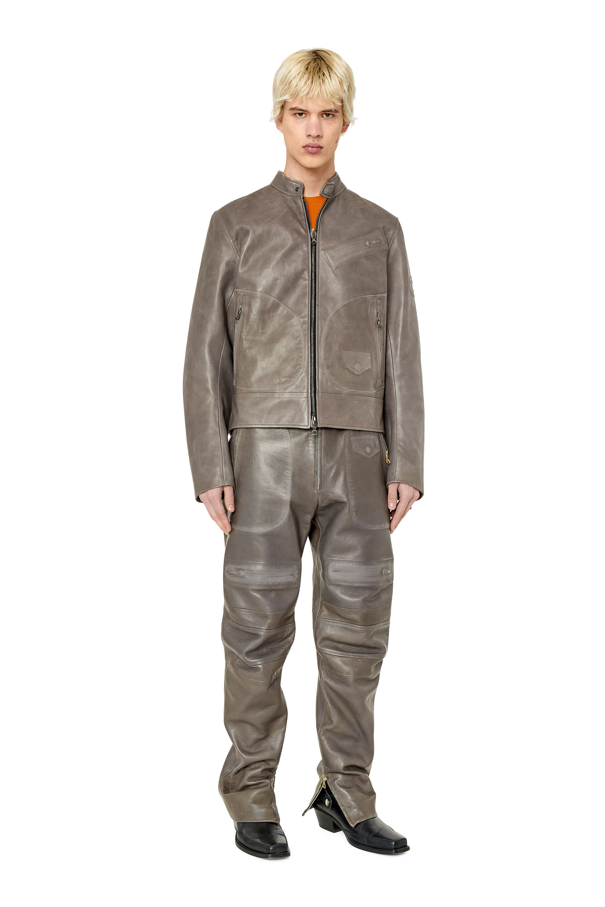 L-JOSH Man: Biker jacket in bonded leather | Diesel