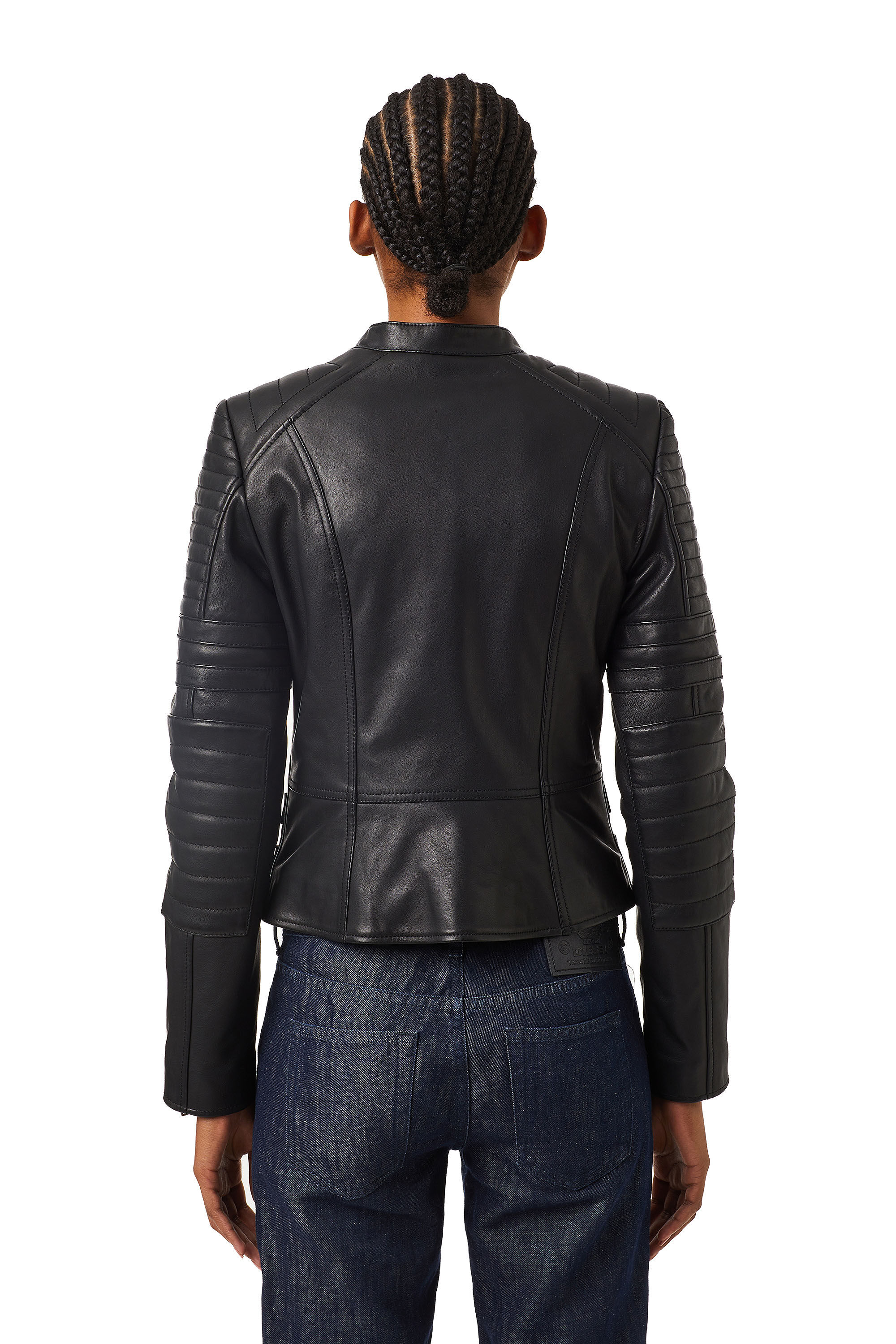 L-IGE-NEW Woman: Flared biker jacket in sheepskin leather | Diesel