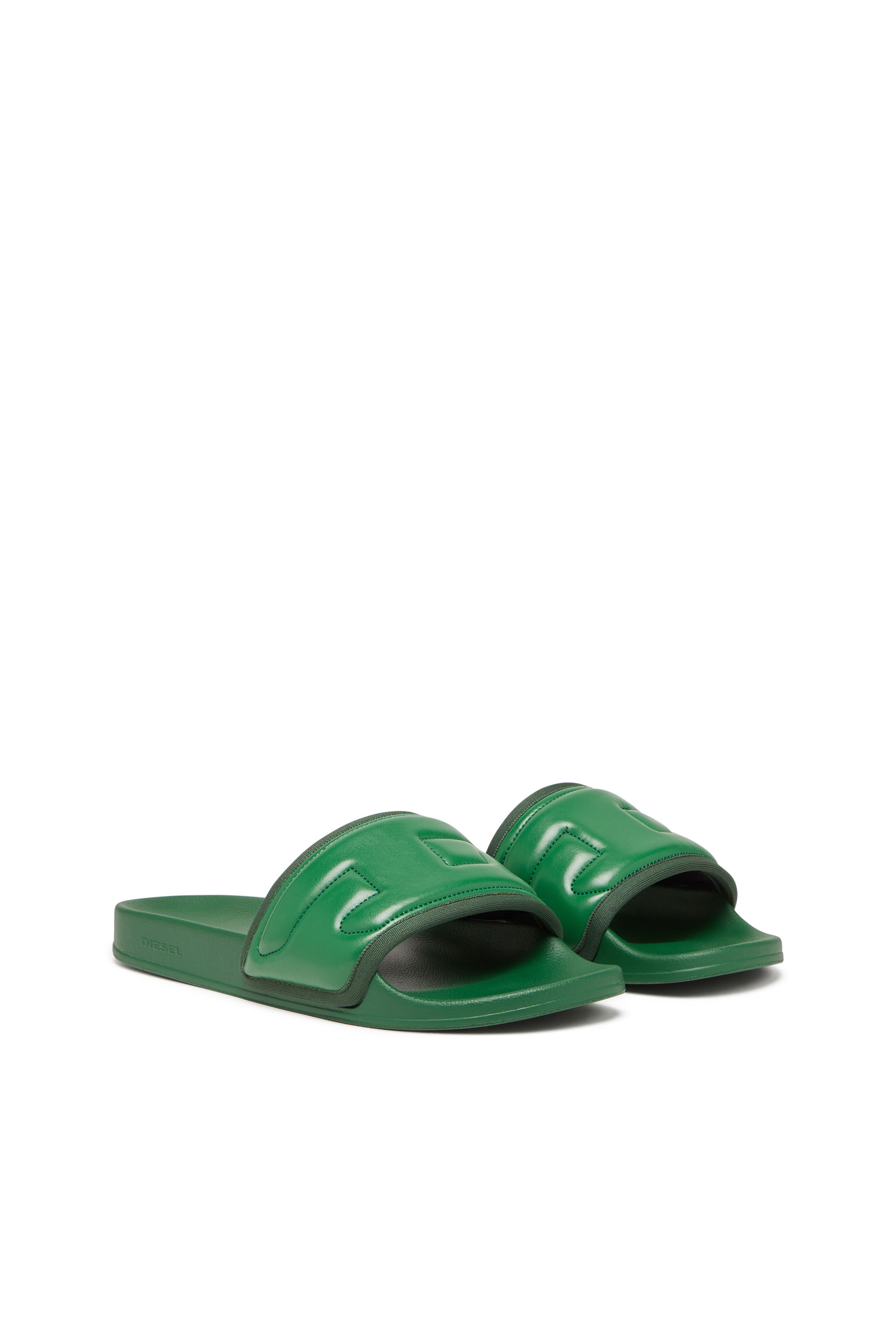 Diesel - SA-MAYEMI PUF X, Sa-Mayemi Puf X - Chanclas con banda de logotipo en relieve Unisex in Verde - 2