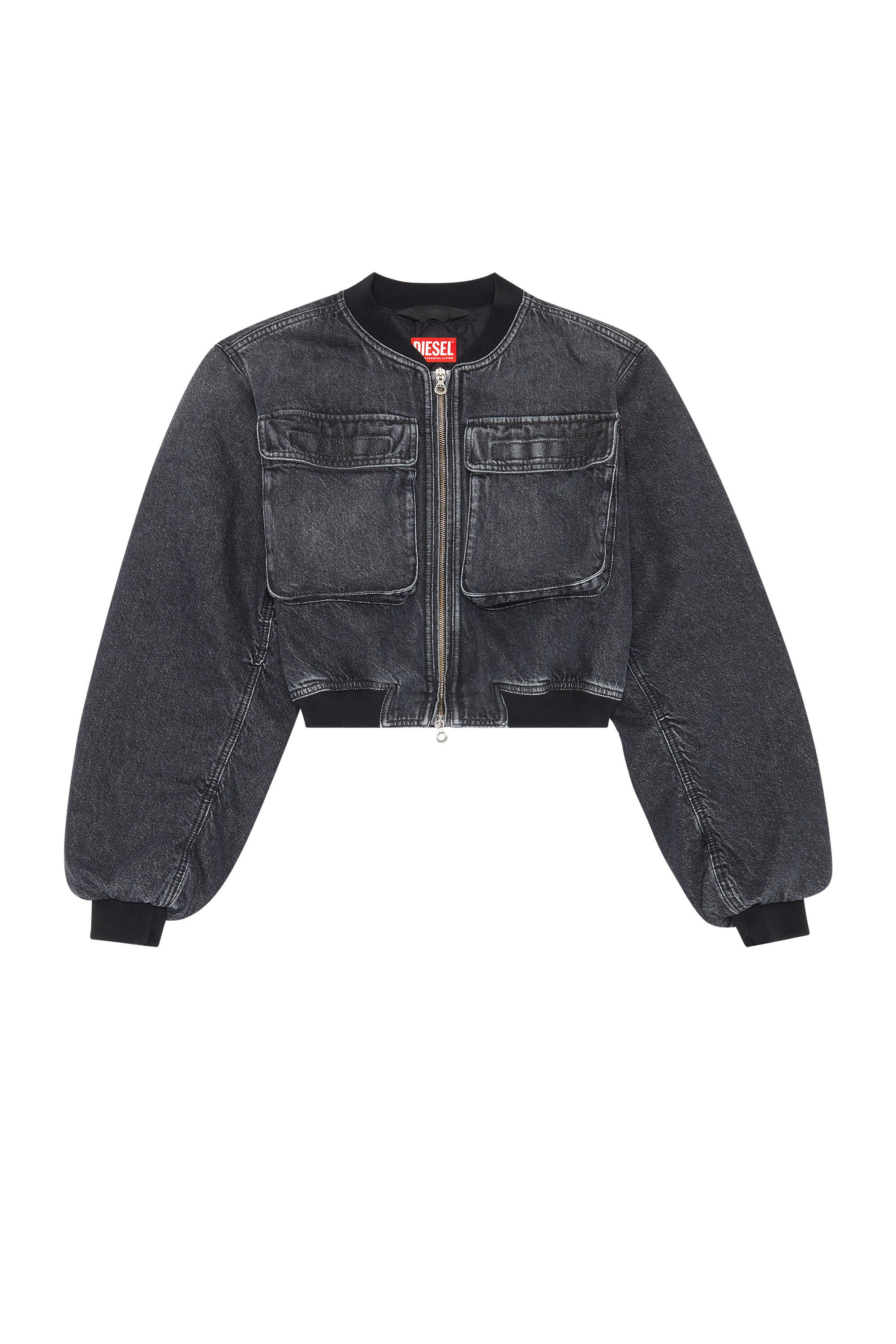 商品画像：Women's Mixed-material track jacket with side stripes | Diesel 4