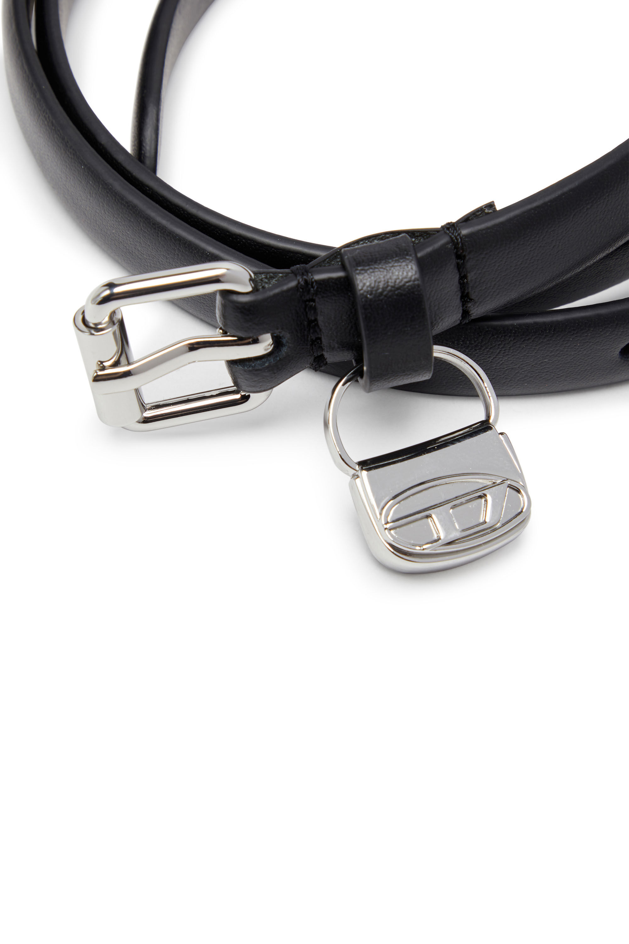 無料発送 Women's Diesel | Black | charm bag 1DR with belt leather Slim 小物
