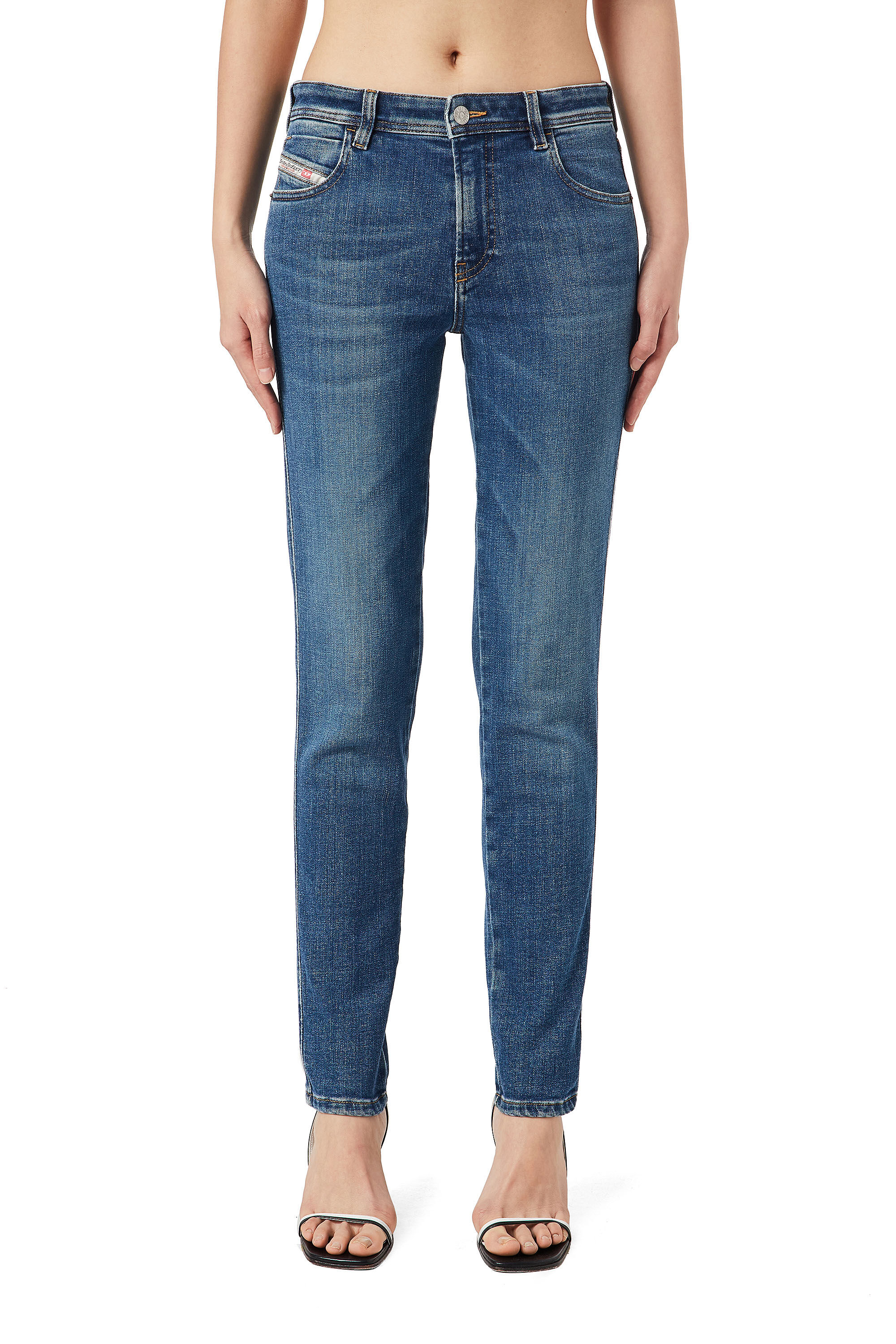 Diesel - 2015 BABHILA 09C59 Skinny Jeans, Azul medio - Image 3