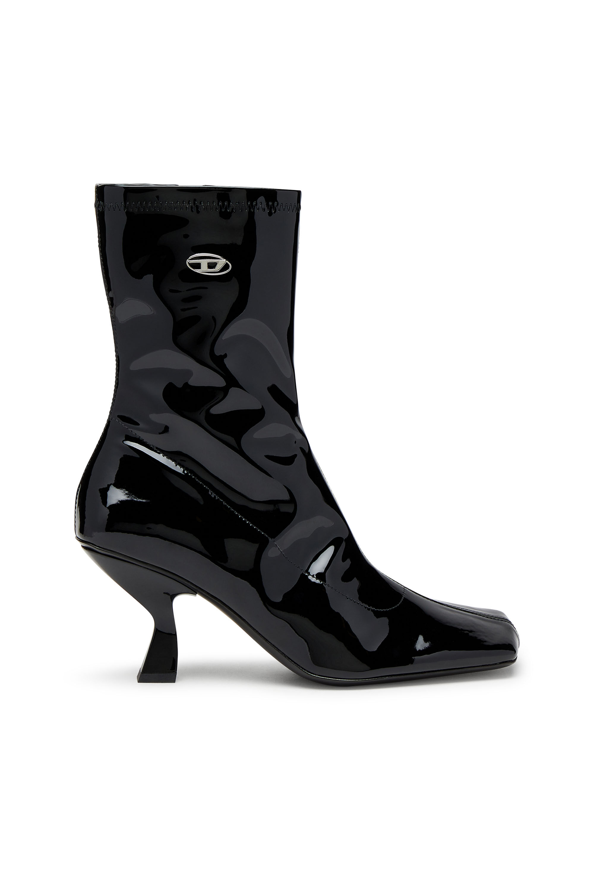 Diesel - D-AMBER MD BT, D-Amber-Botines de poliuretano elástico de charol Mujer in Negro - 1