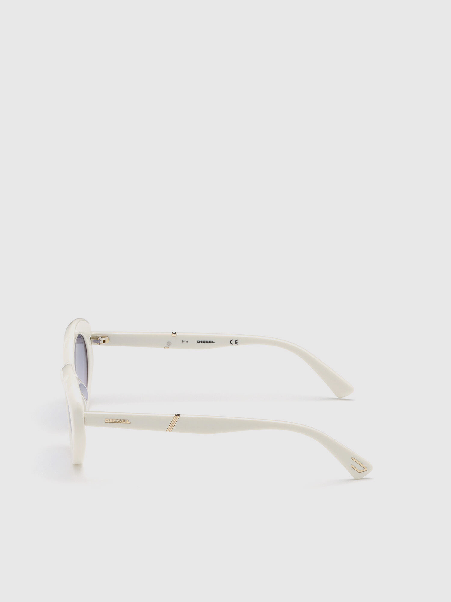 Diesel - DL0281, Woman's Oval shape sunglasses in acetate in White - 3