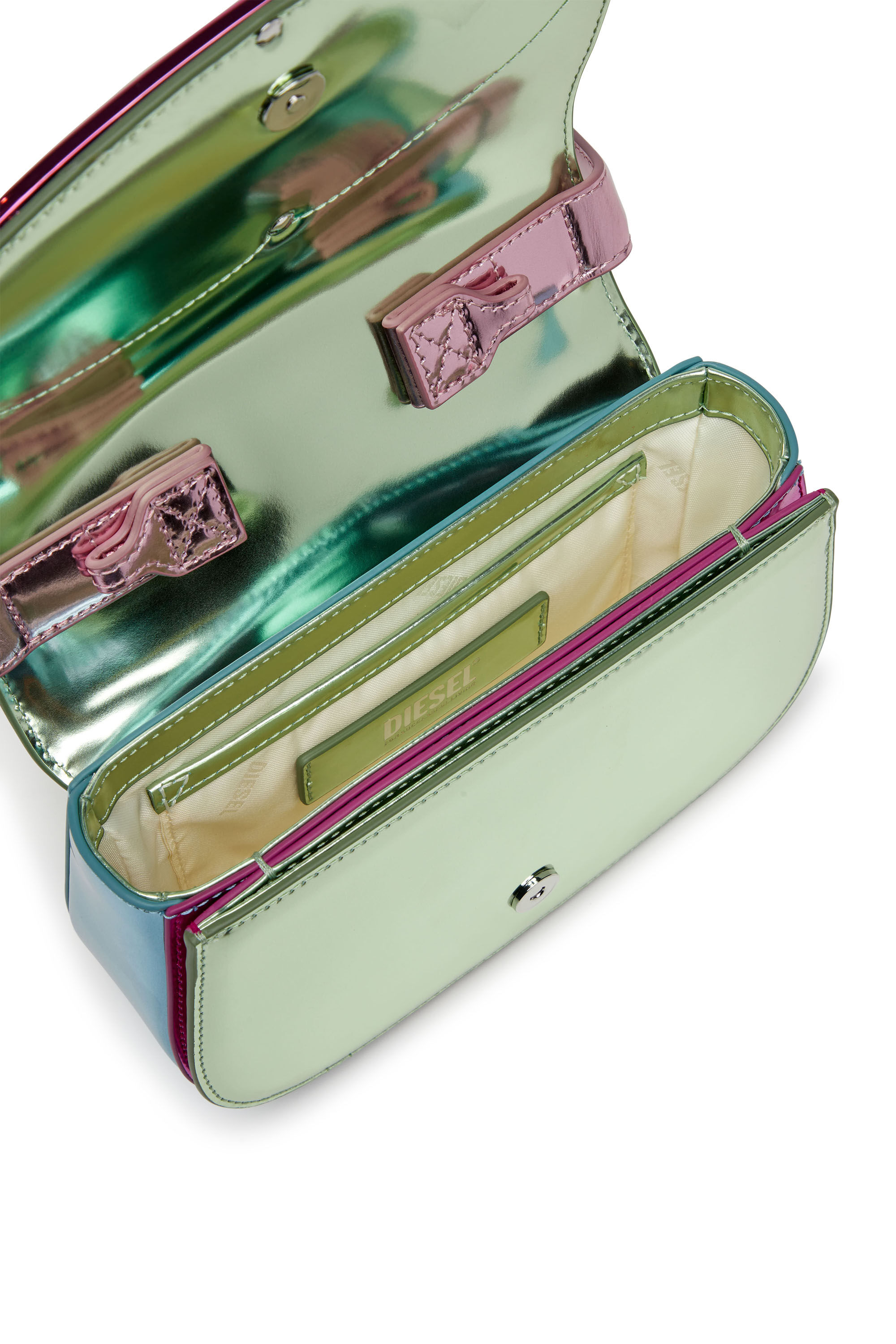 Women's 1DR-Iconic shoulder bag in mirror leather