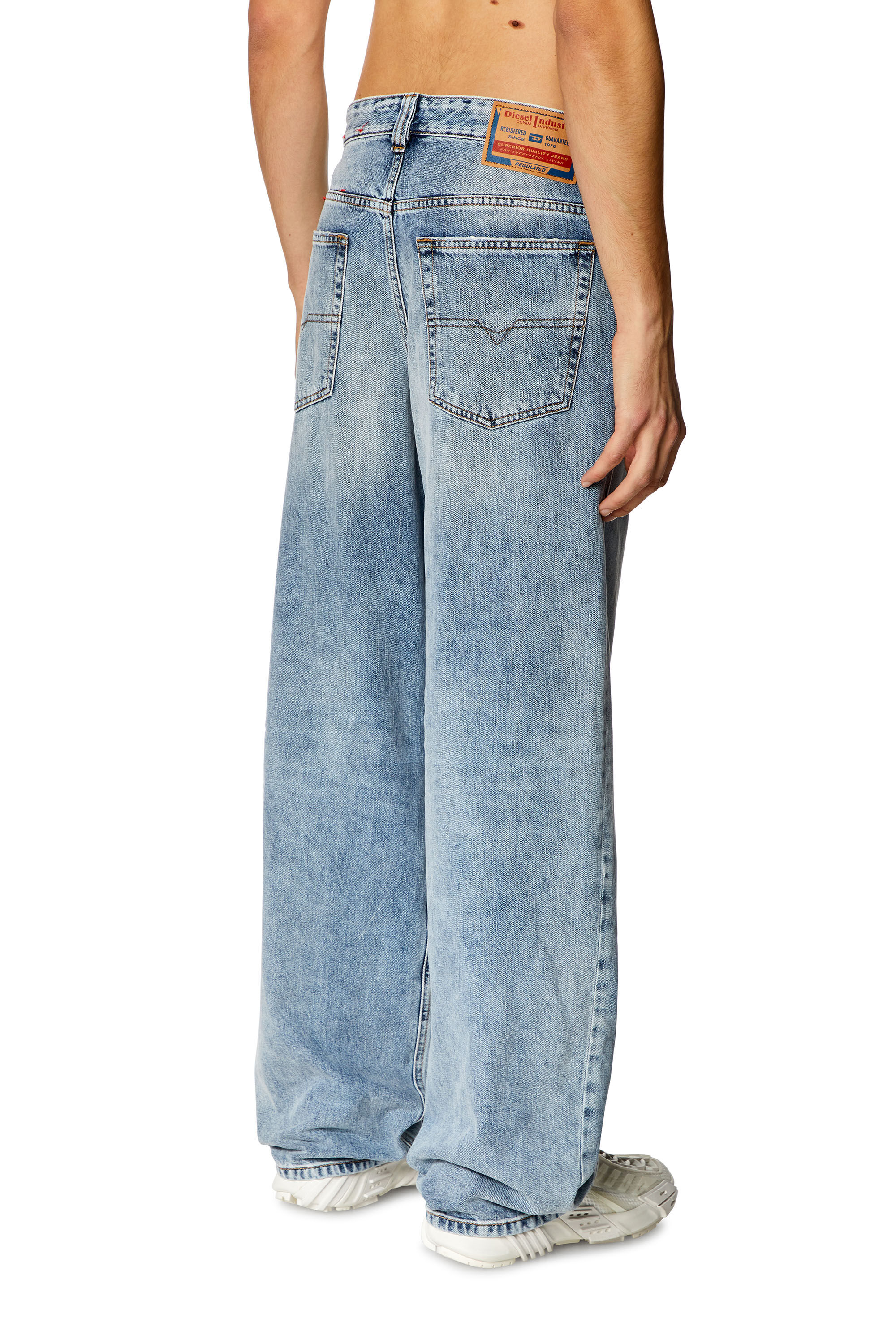 Men's Oversized Regular Jeans | Light blue | Diesel 2001 D-Macro Men's Oversized Regular Jeans | Light blue | Diesel 2001 D-Macro