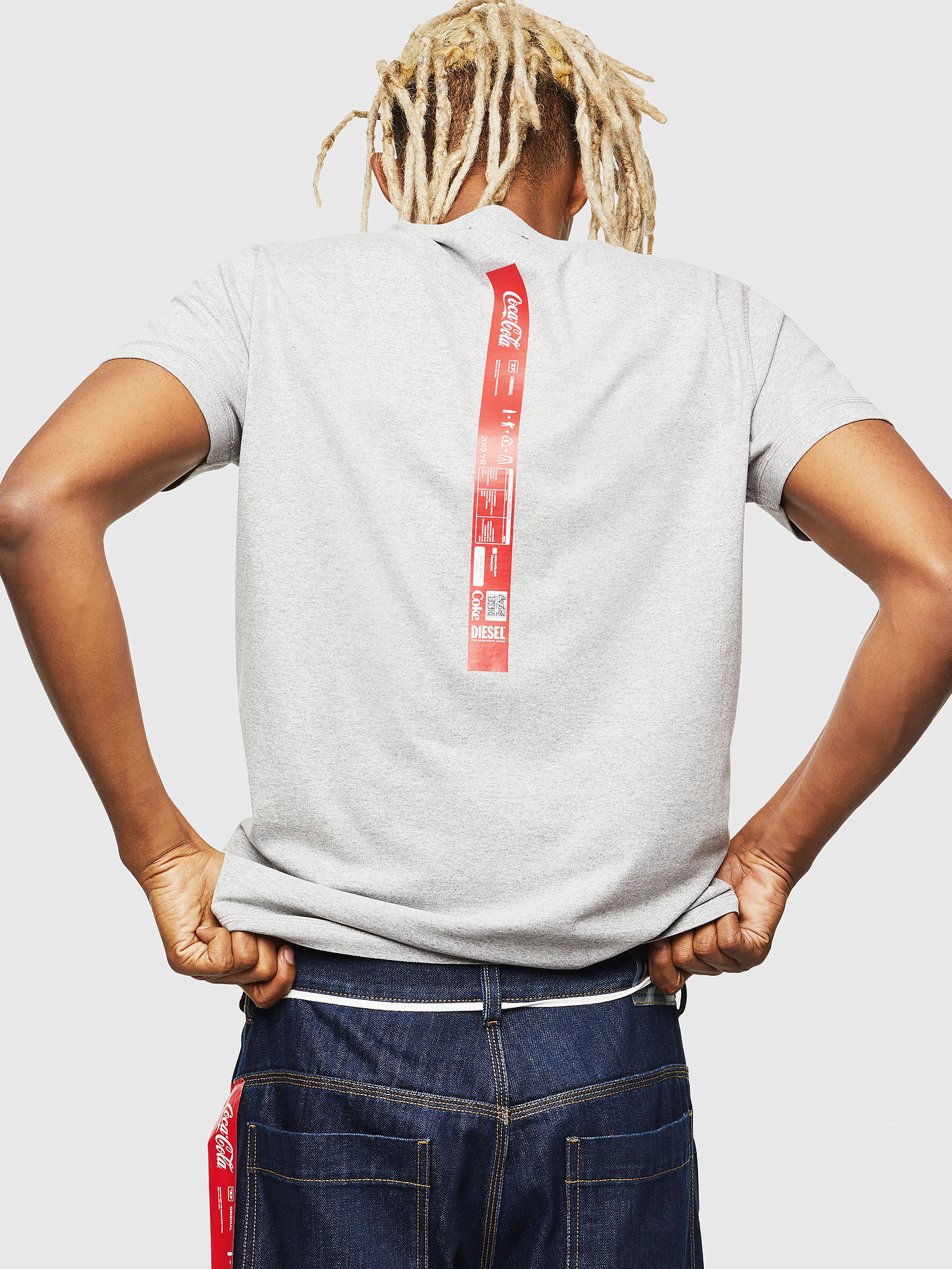 CC T DIEGO COLA Recycled fabric grey T Shirt Diesel x Coca Cola
