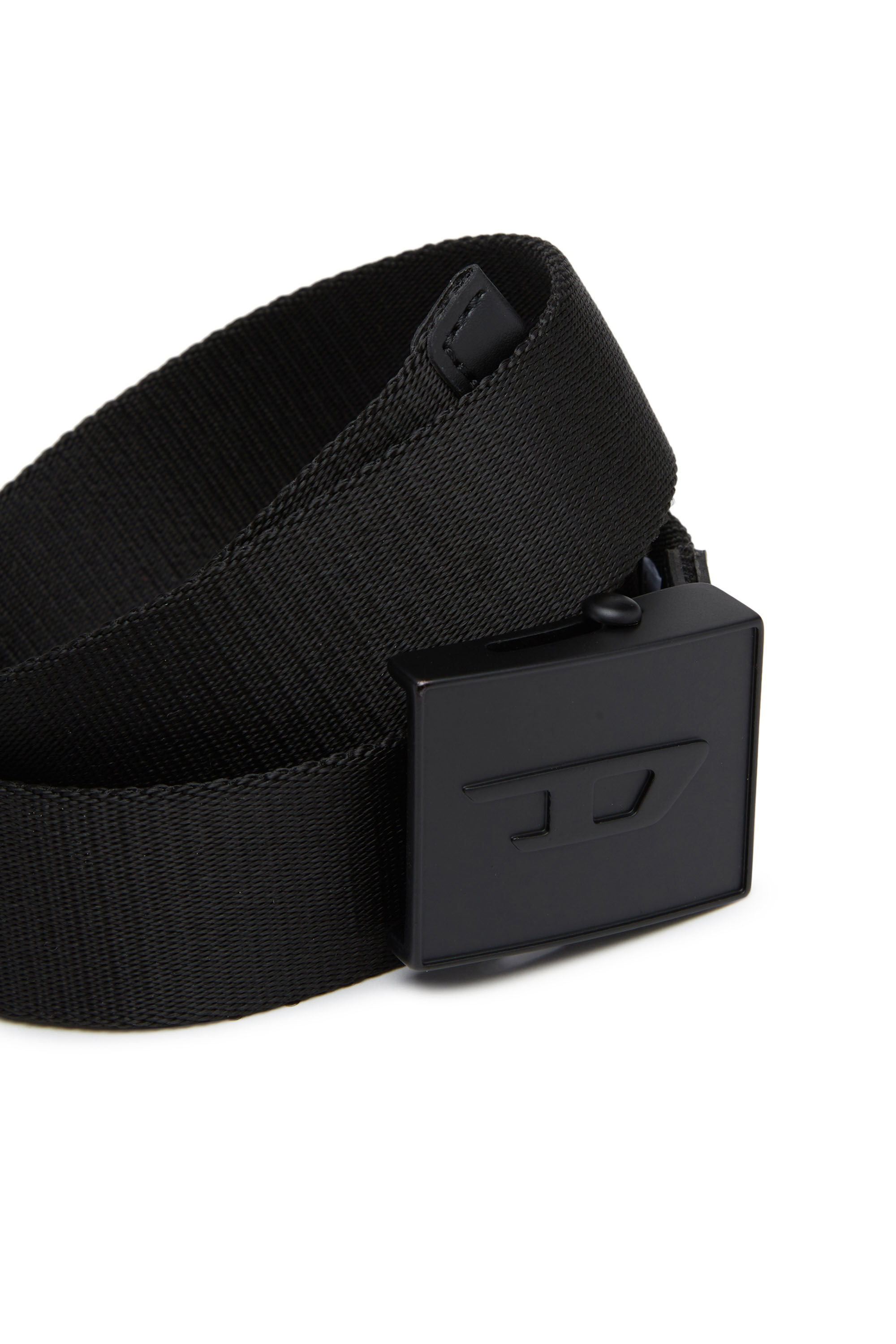 Diesel - B-PLAKUE, Cinturón de cinta con hebilla con el logotipo Unisex in Negro - 3