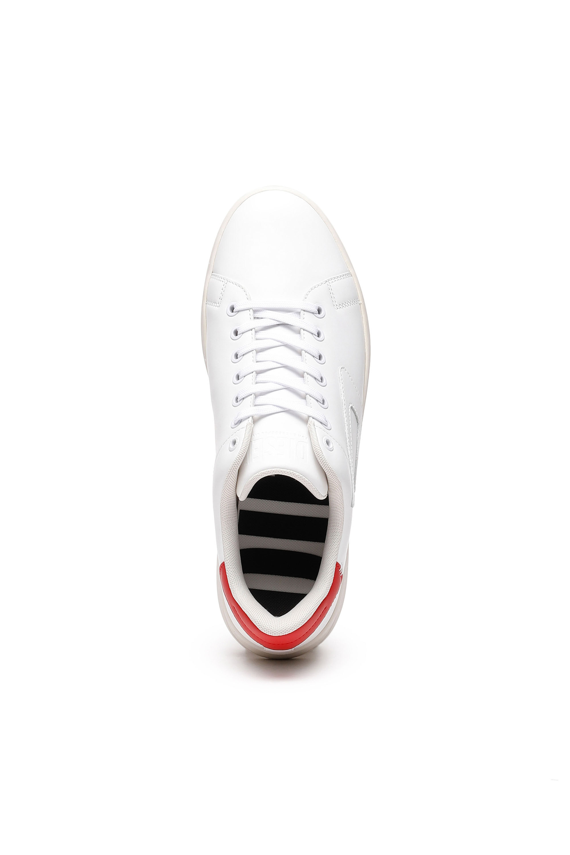 Men's Low-top leather sneakers with D patch | Diesel S-ATHENE LOW