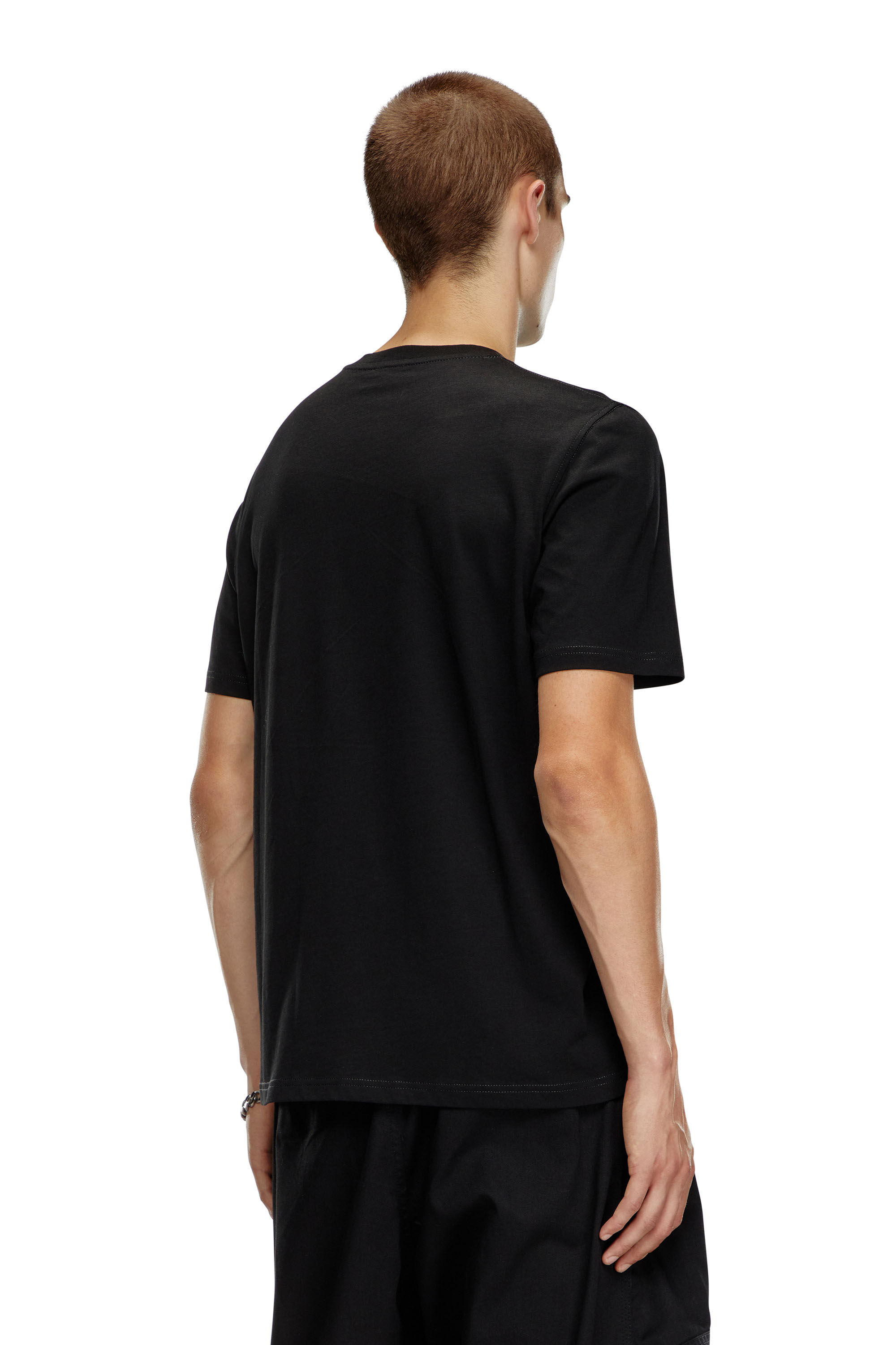 Men's T-shirt with peephole logo | Black | Diesel