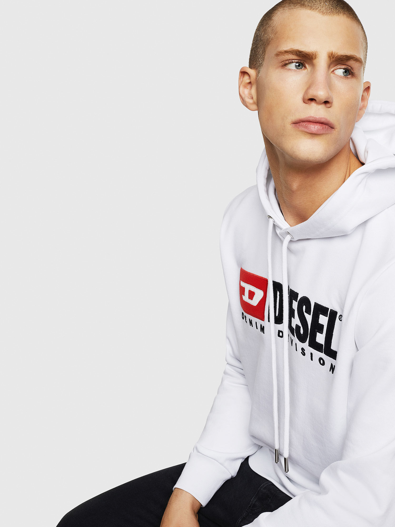 S-GIR-HOOD-DIVISION Men: Hoodie with tactile '90s logo | Diesel