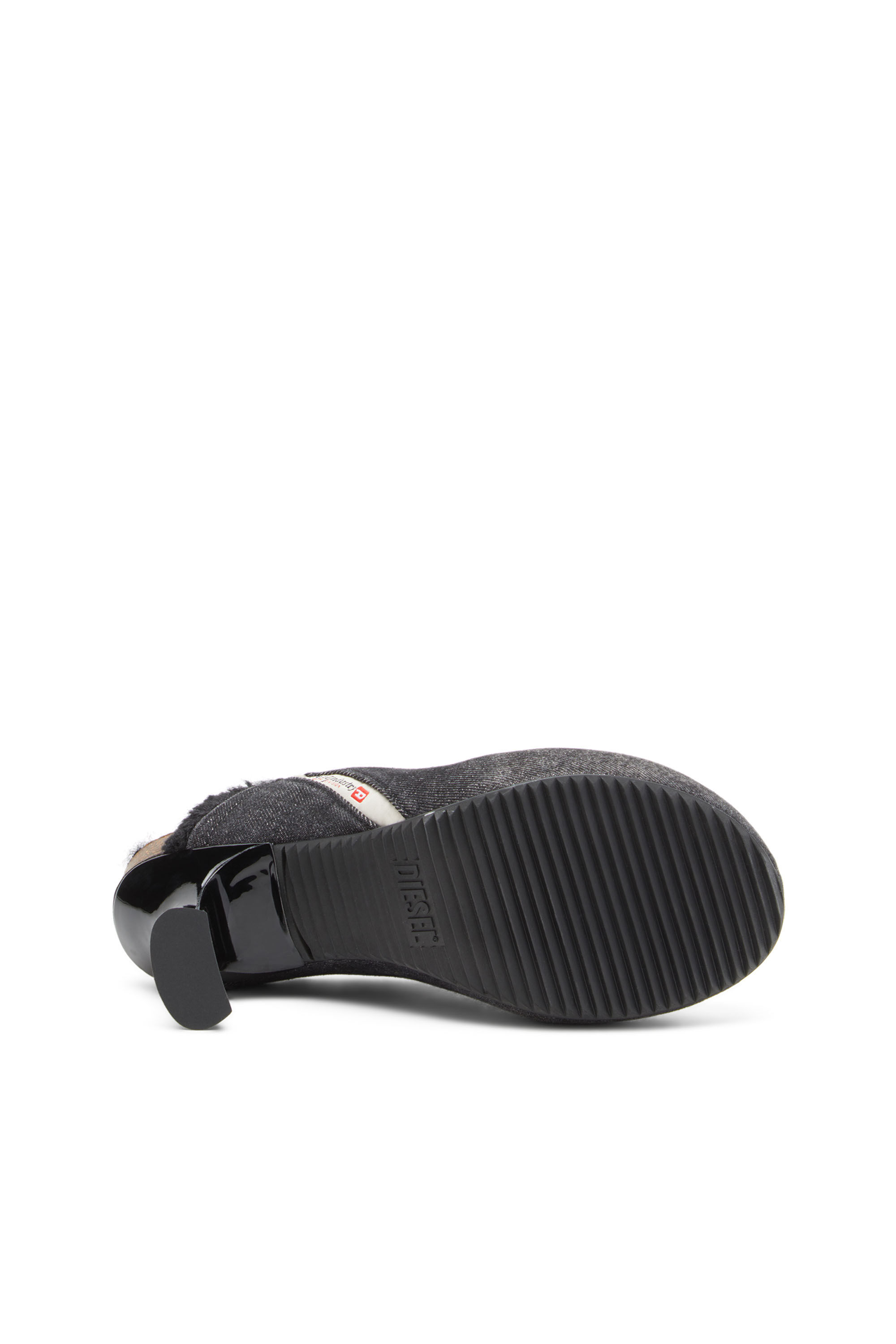 Diesel - D-WOODSTOCK ML W, Mujer Zapatos sin talón de denim afelpados in Negro - Image 5