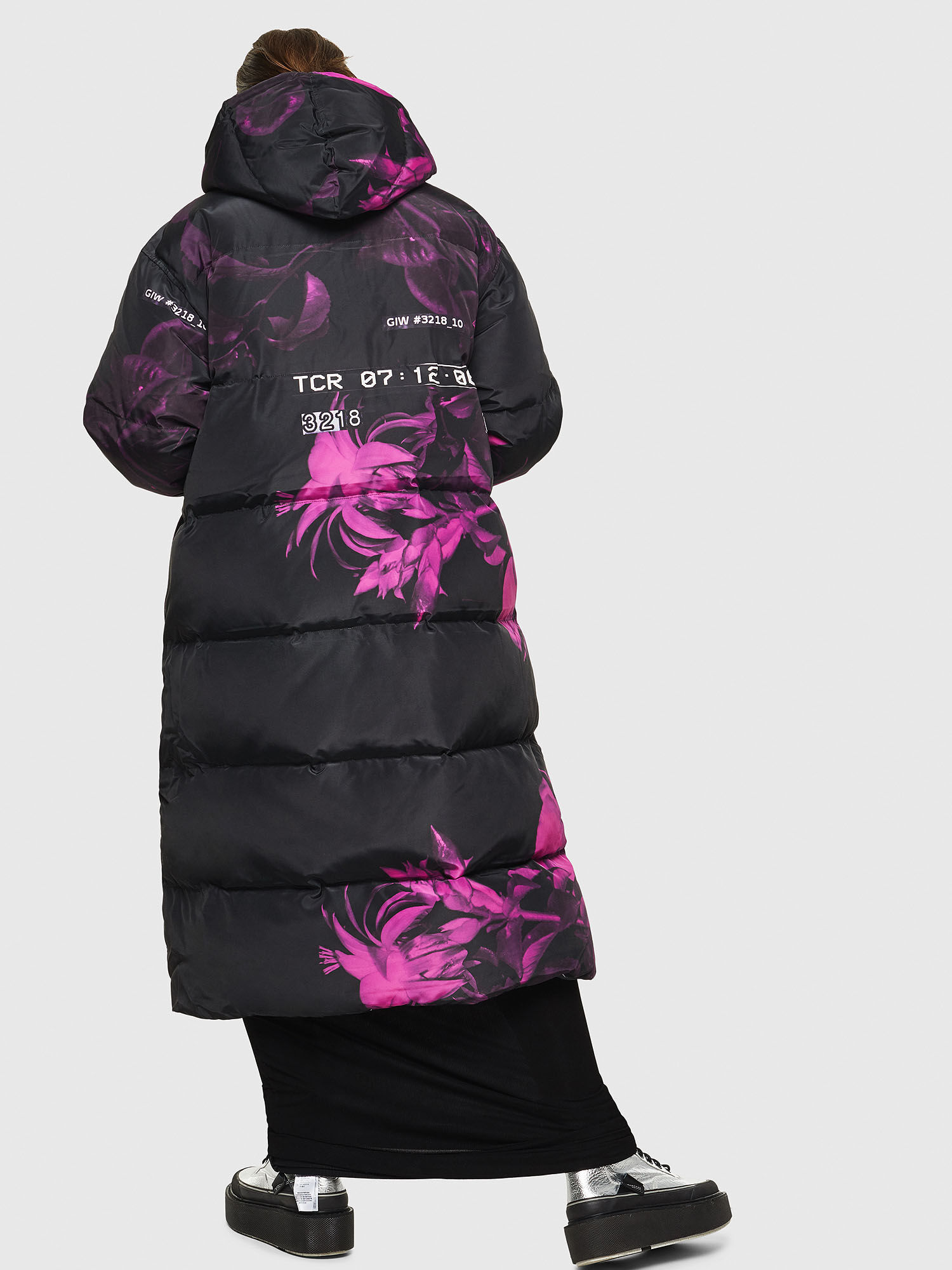 W-DORYN-B Women: Puffer coat with floral print | Diesel