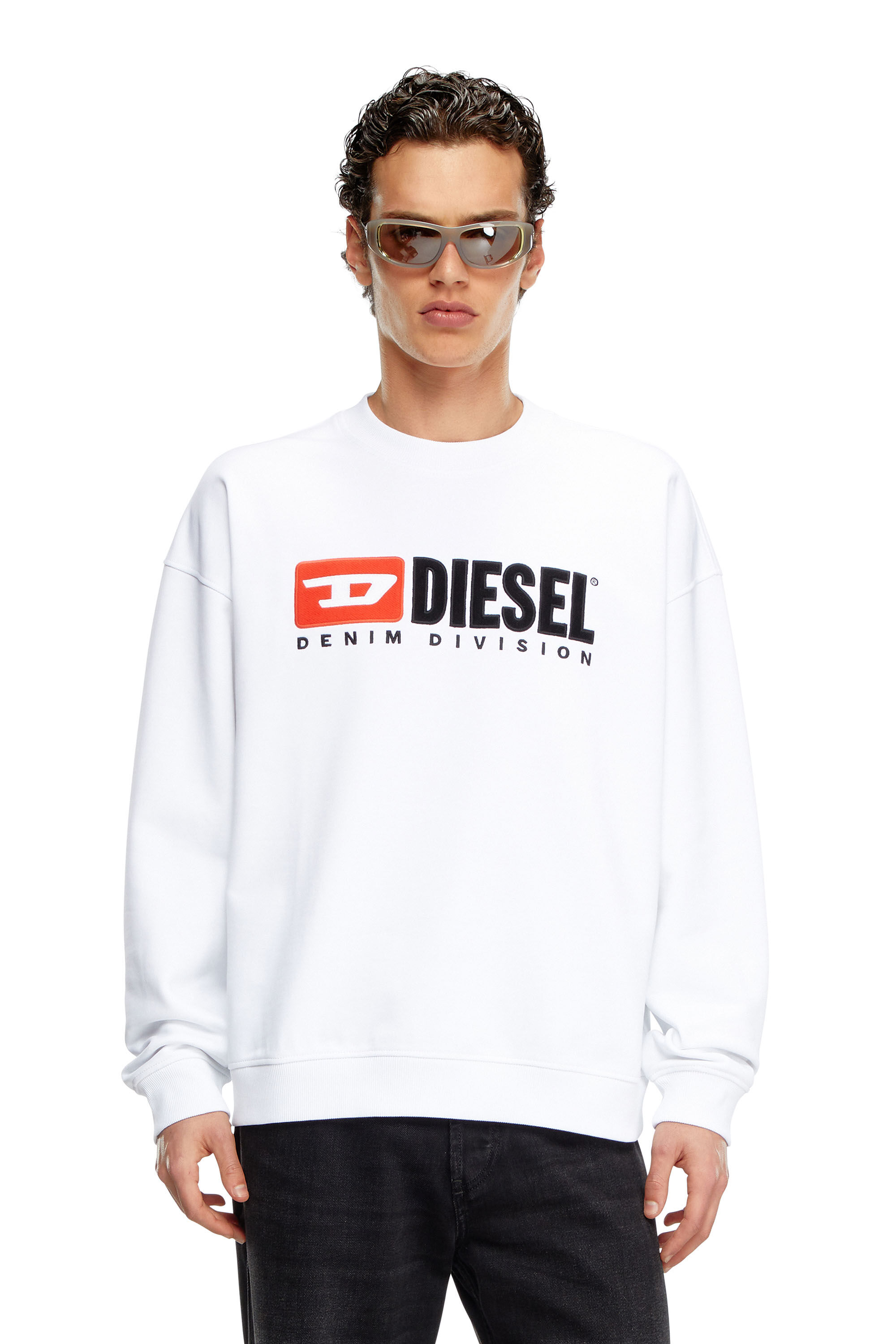 Diesel - S-BOXT-DIV, Hombre Sudadera con logotipo Denim Division in Blanco - Image 3