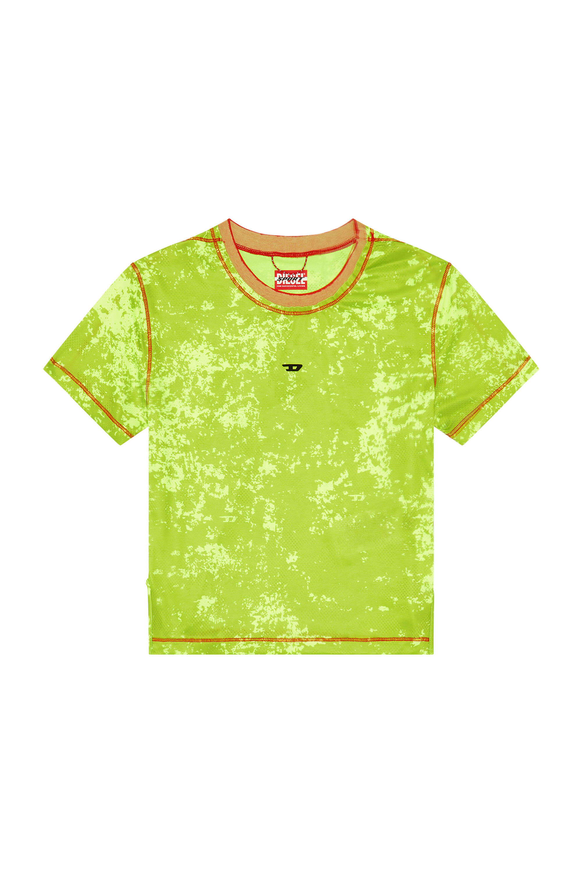 Women's Cropped T-shirt with cloudy print | Green | Diesel