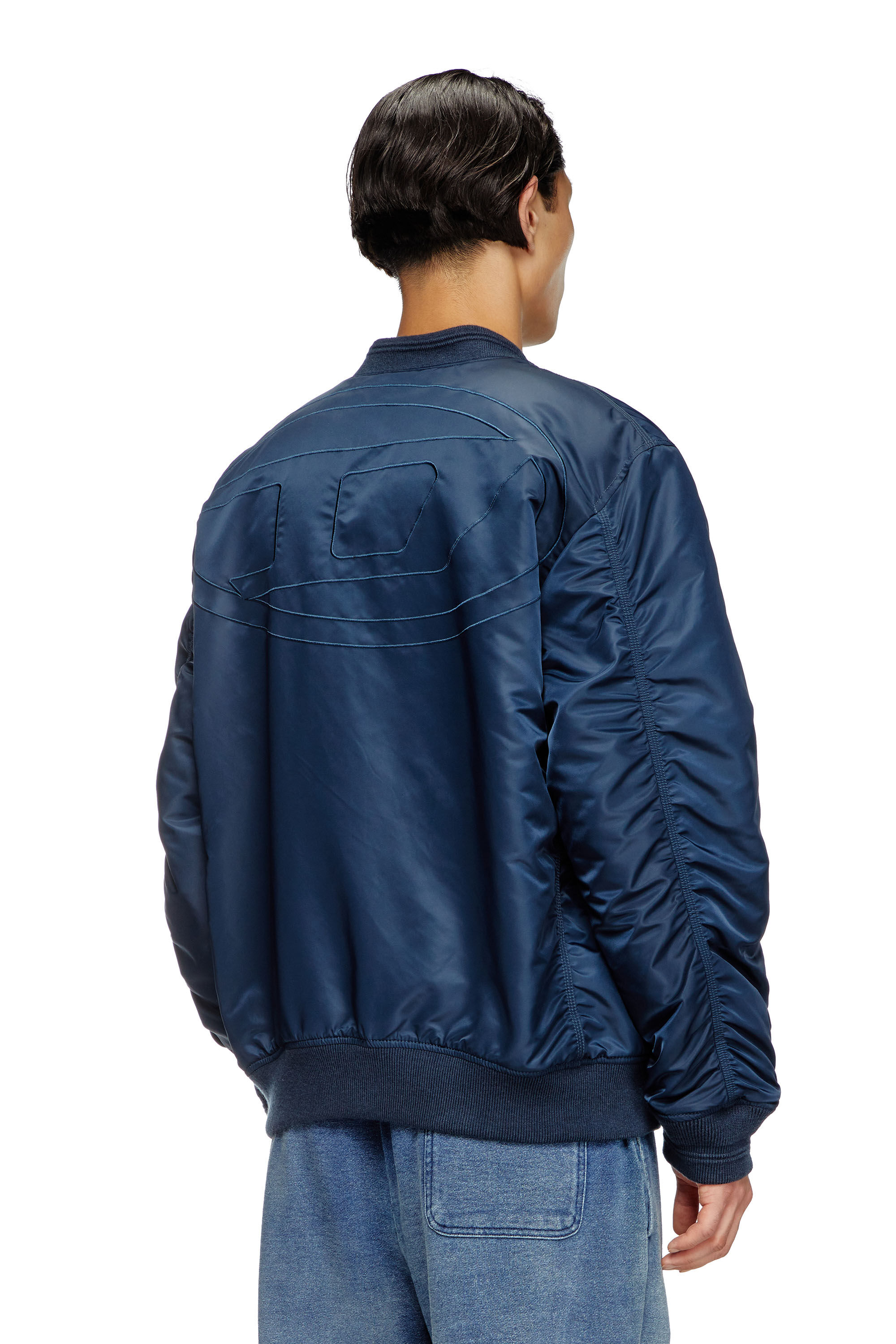Diesel - J-HELD, Chaqueta bomber de nailon acolchado con Oval D Hombre in Azul marino - 5