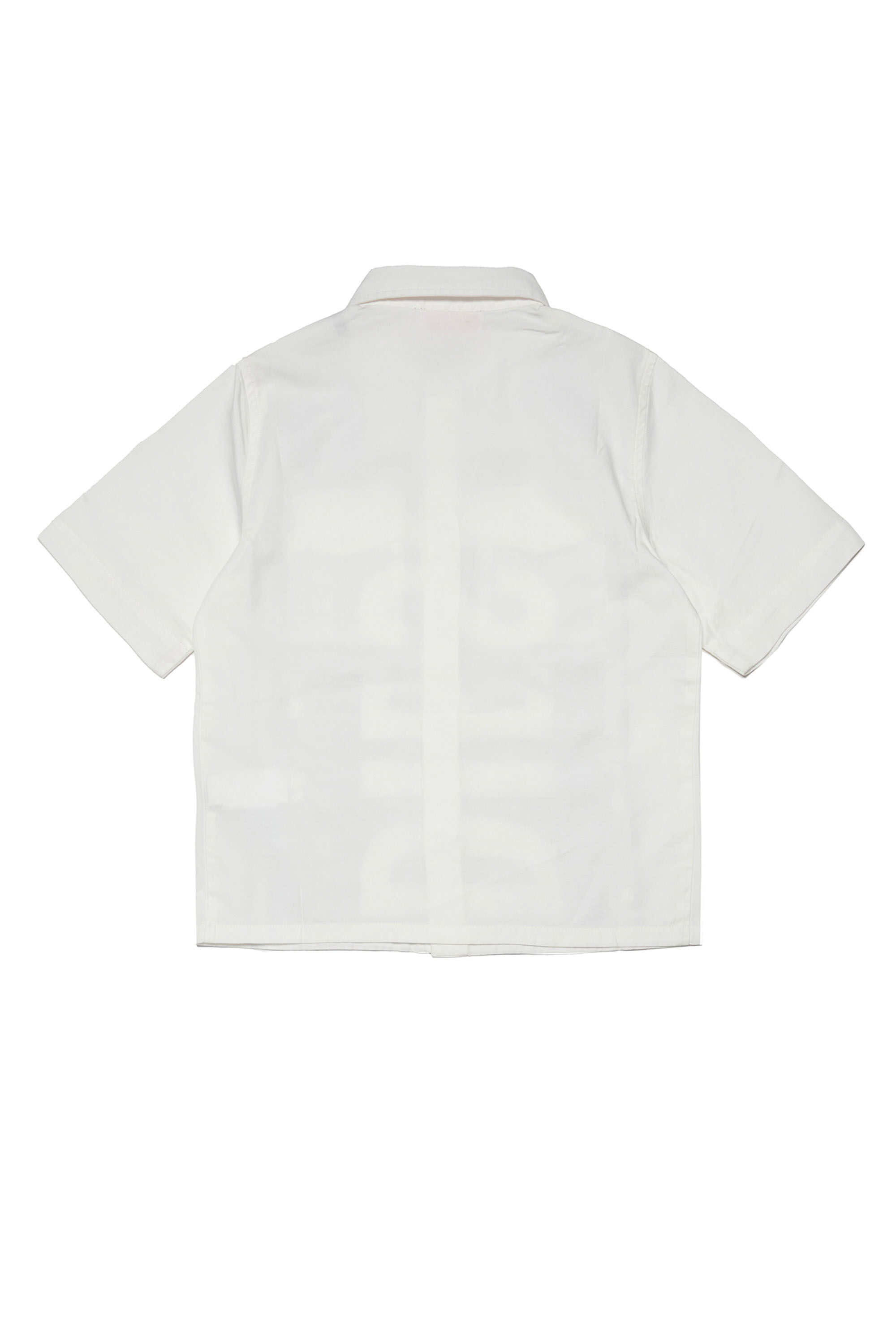 Diesel - CRISS, Man's Cotton shirt with maxi logo print in White/Black - 2
