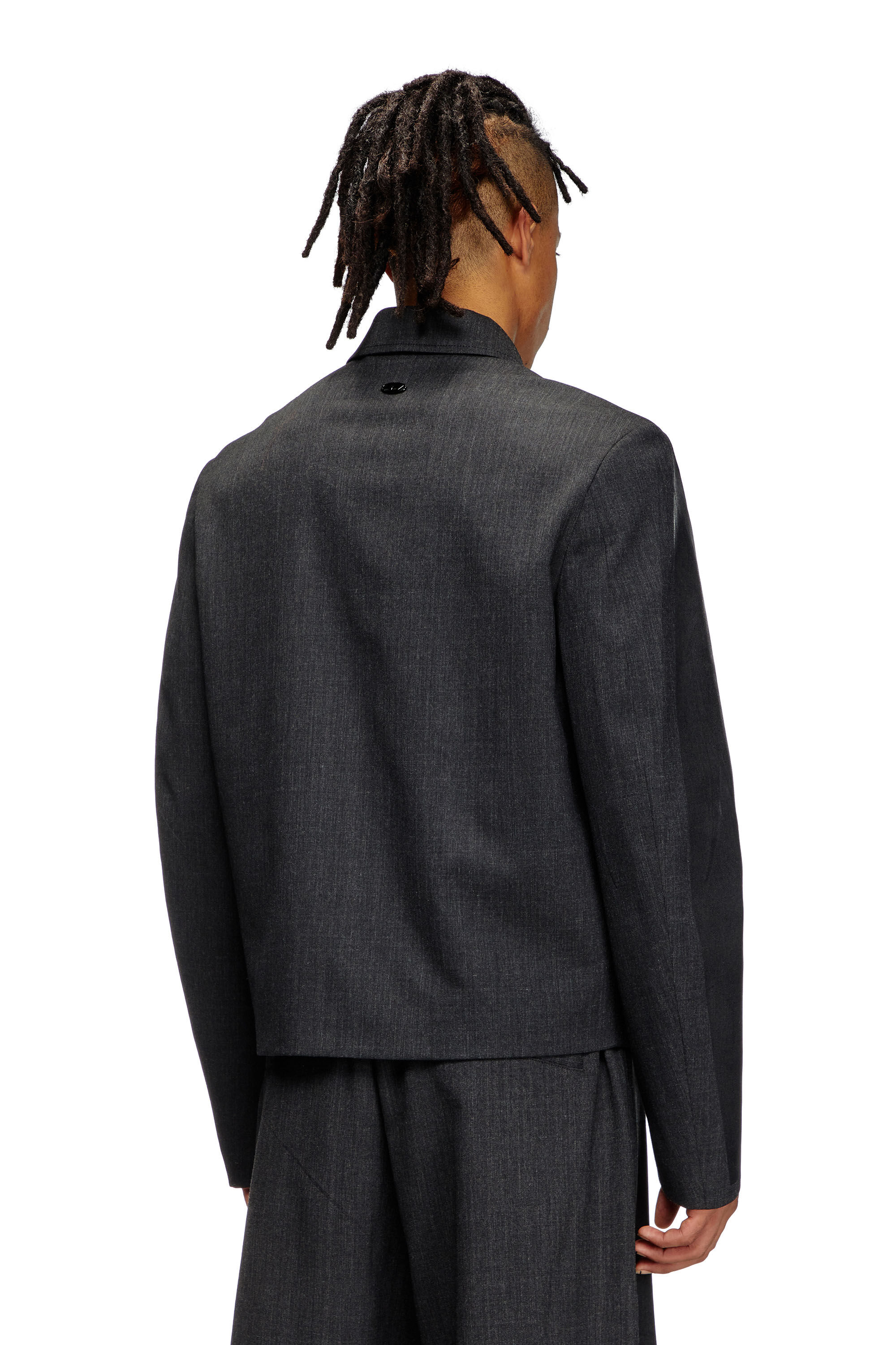 Diesel - J-KANE, Man's Coach jacket in coated Cool Wool in Black - 5