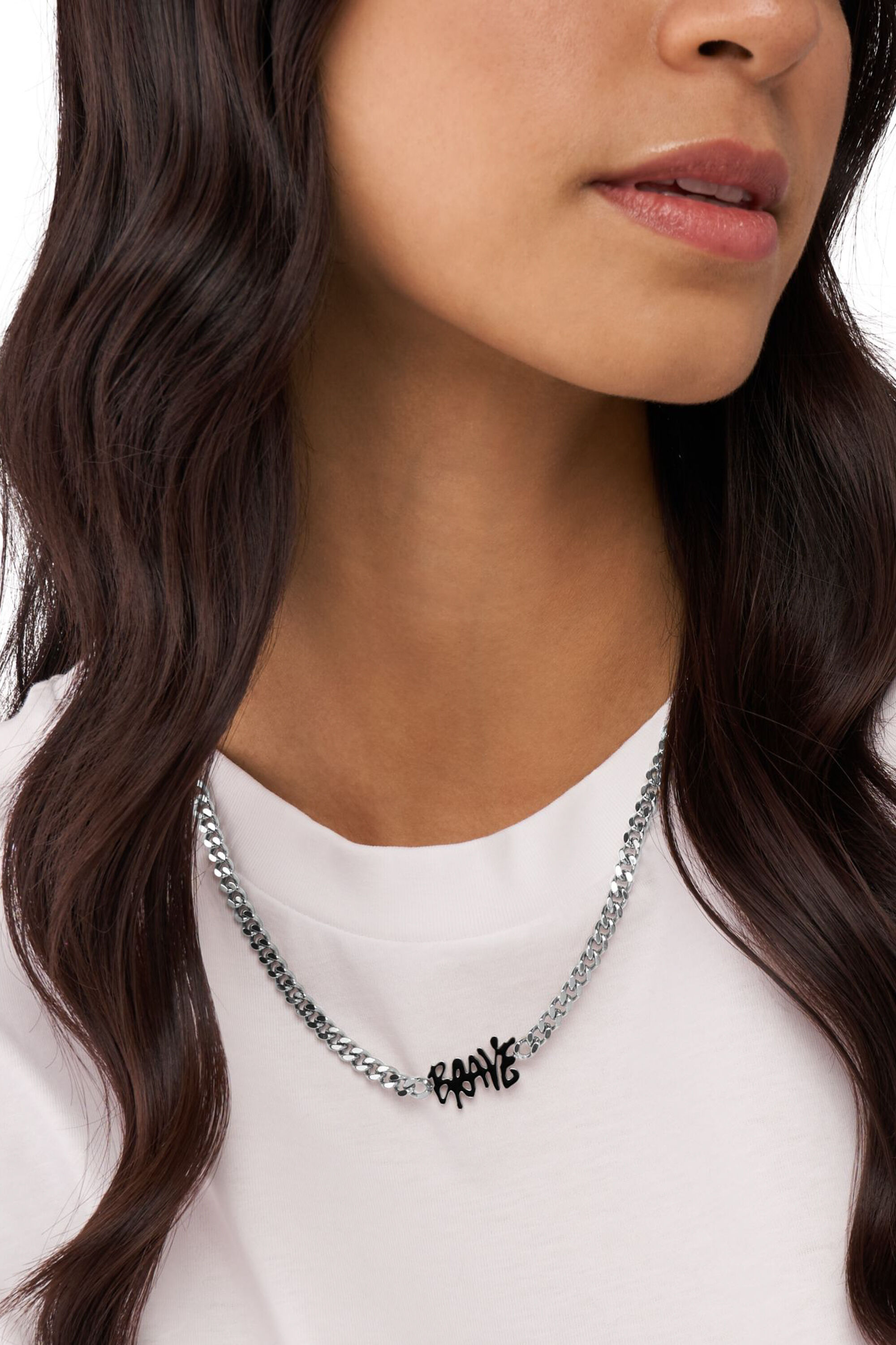 Women's Stainless steel chain necklace | Silver | Diesel