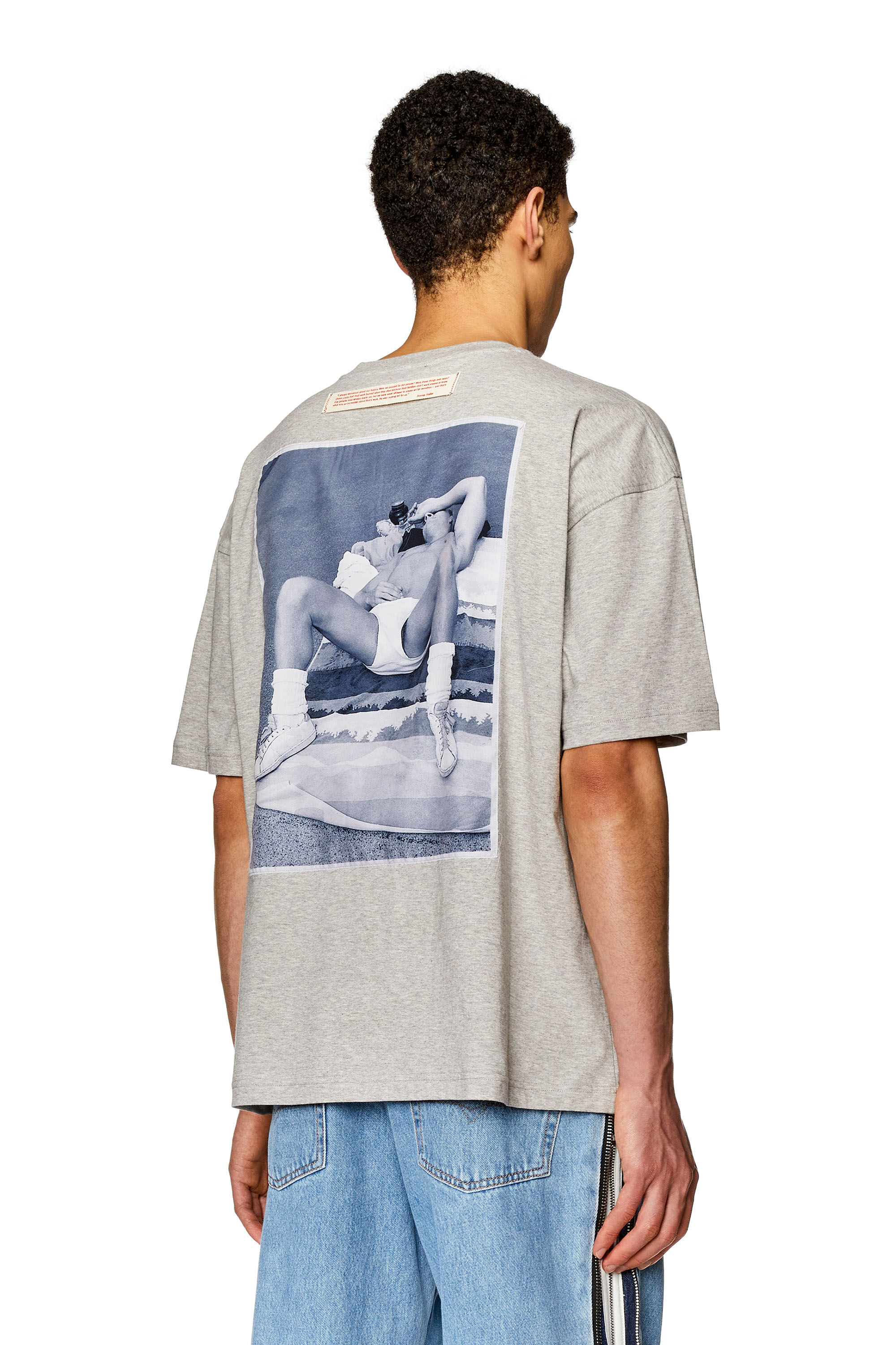 Tシャツ・カットソー DIESEL Women Tunic Tops A18923 0PLAI 97 GREY Women's Boxy T-shirt with multiple patches | Grey | Diesel